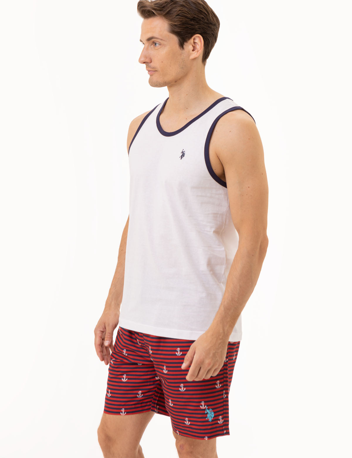 Contrast Trim Jersey Muscle Tank Top for Workouts & Gym | Athletic Fit