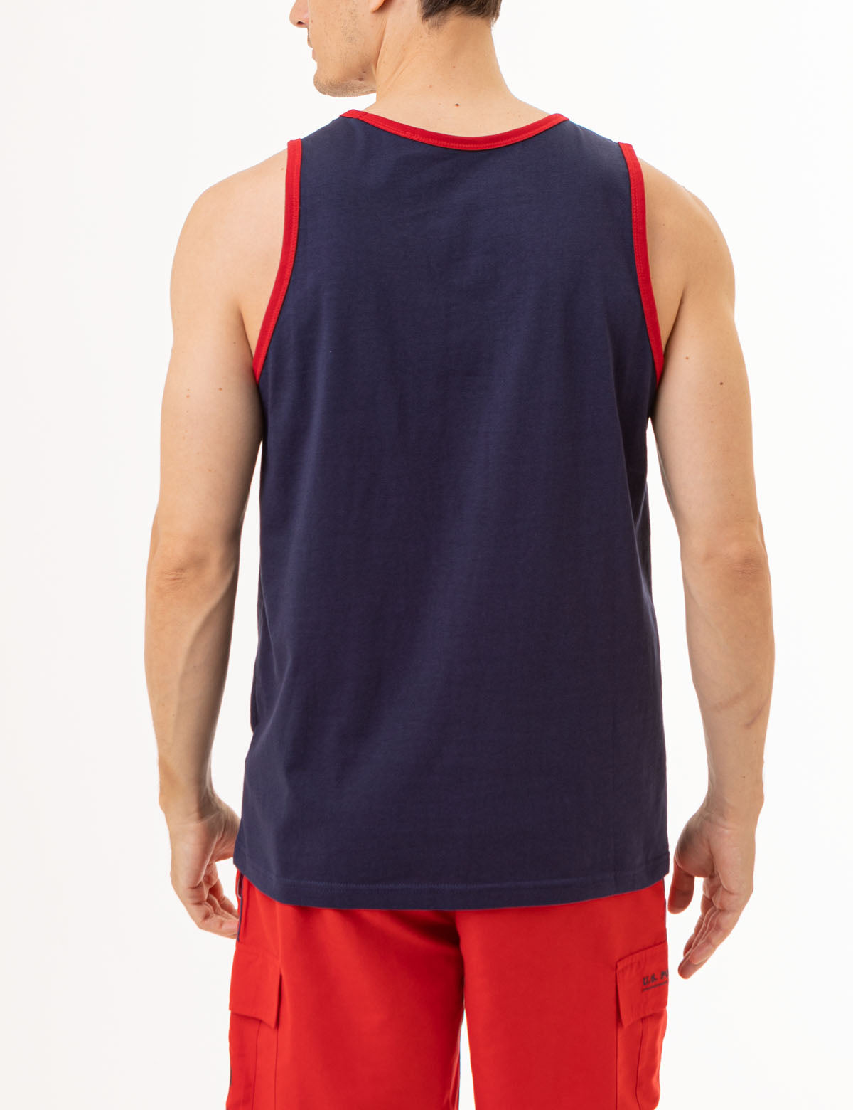 Contrast Trim Jersey Muscle Tank Top for Workouts & Gym | Athletic Fit
