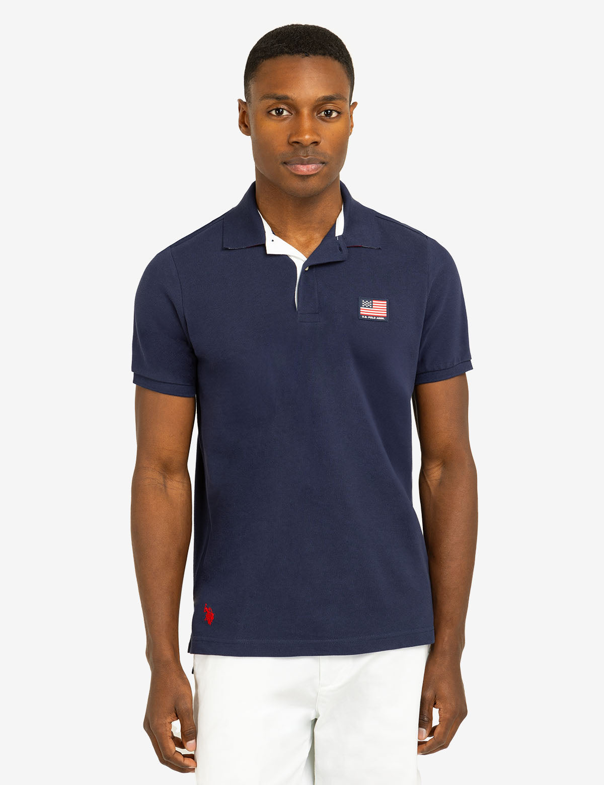 Flag Pique Polo Shirt with Under Collar Detail | Classic Men's Style