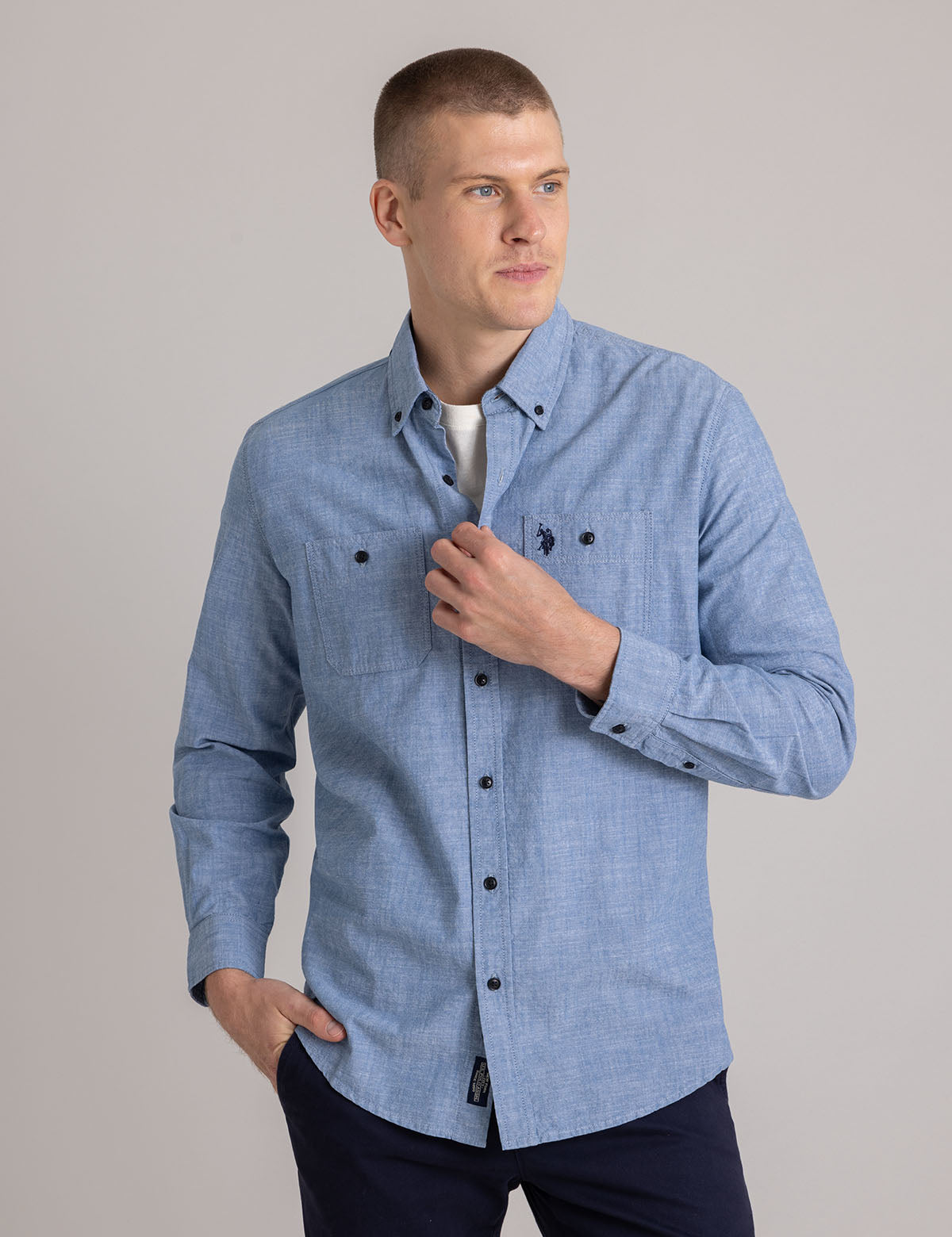 Men's Cotton Canvas Long Sleeve Shirt | Casual & Durable