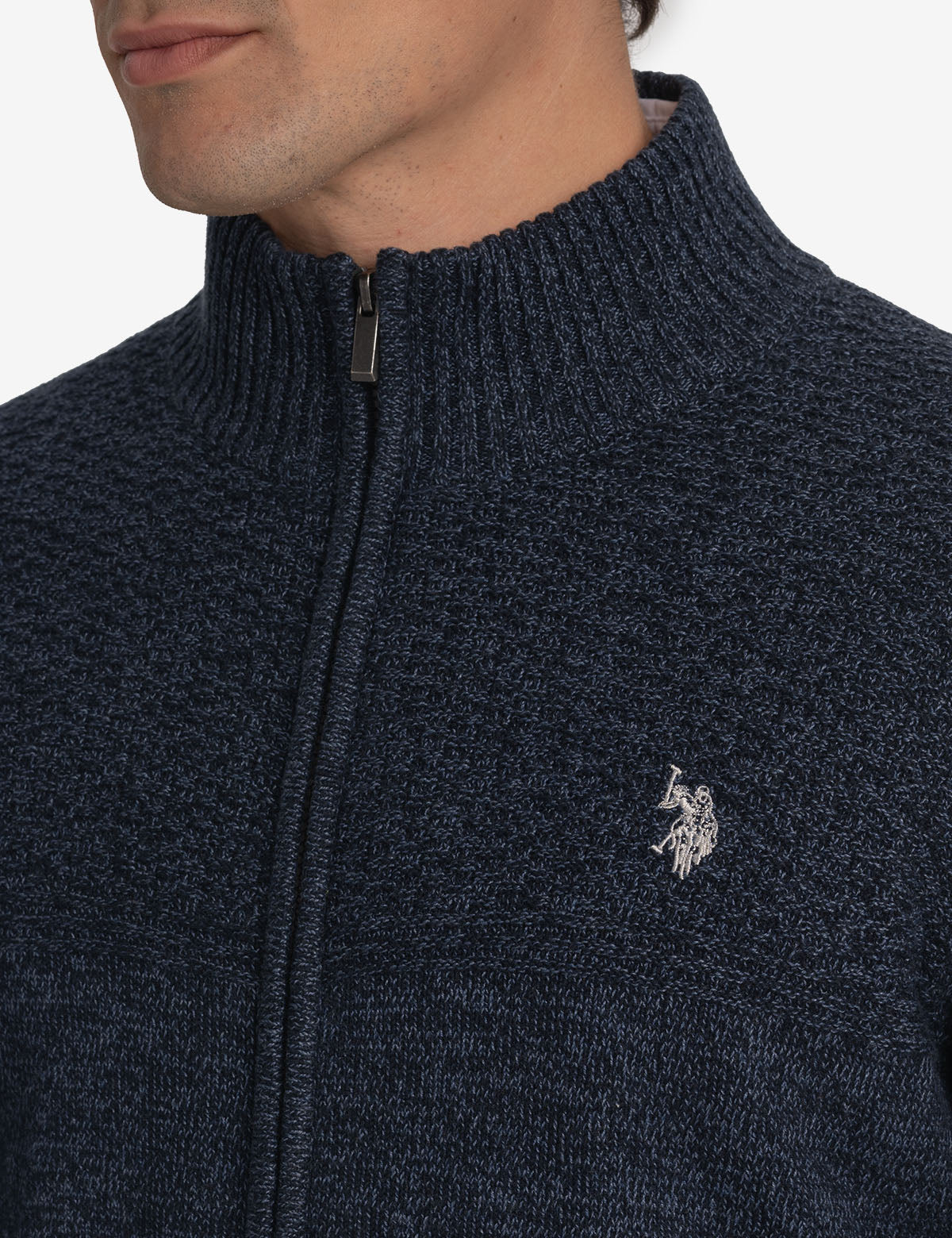 Soft Cotton Marl Full Zip Sweater | Casual Comfort Wear