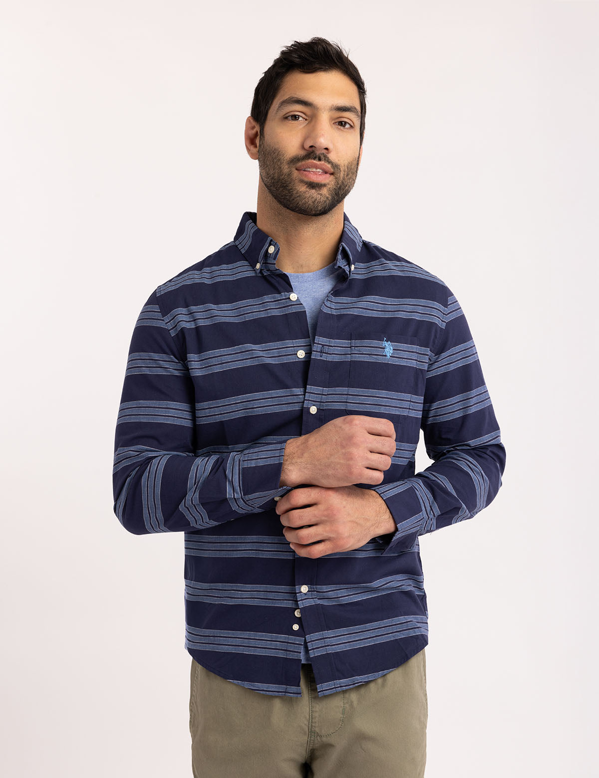 Triple Stretch Cotton Poplin Shirt | Comfort & Durability