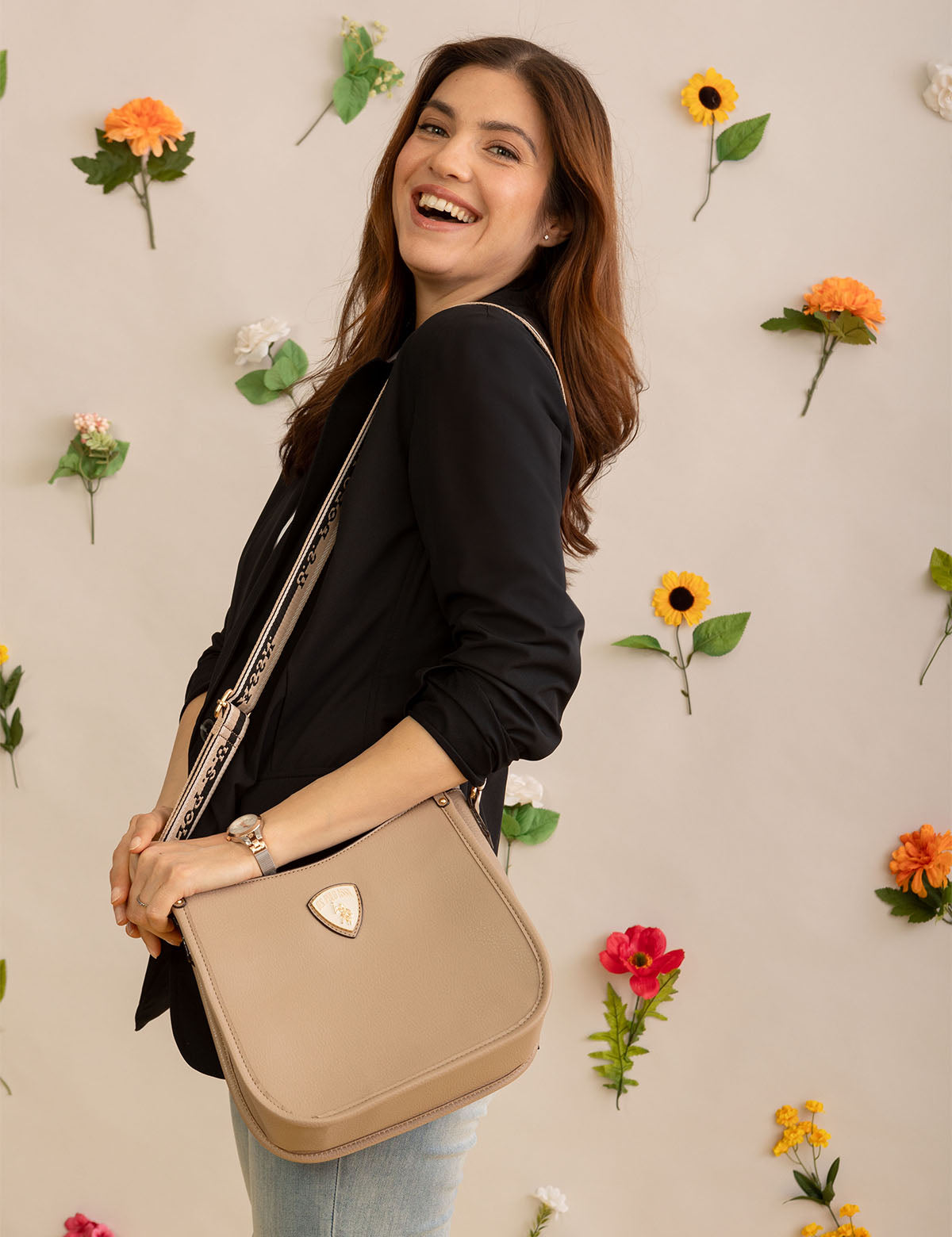 PU Leather Crossbody Bag with Adjustable Strap & Zippered Pockets | Crest