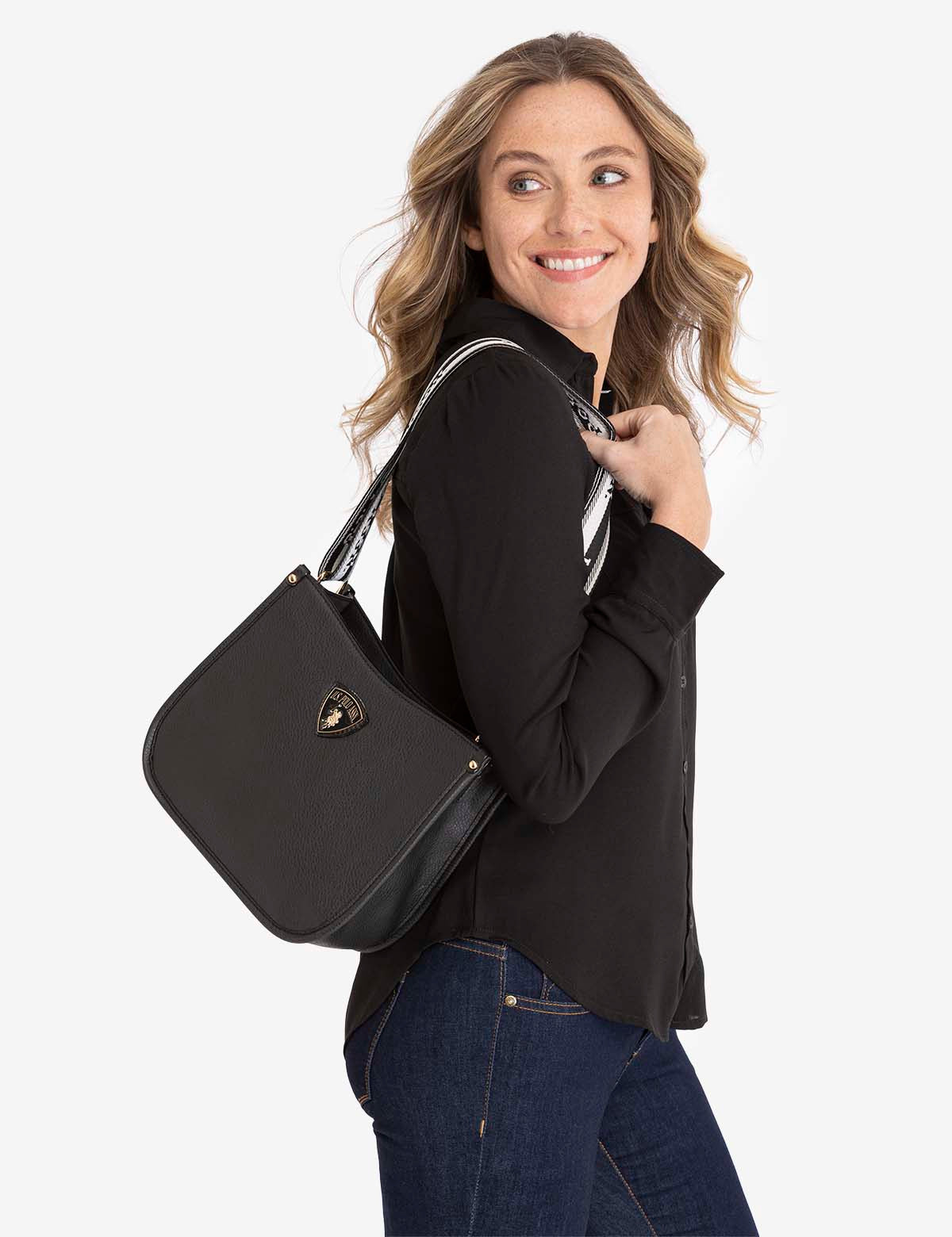 PU Leather Crossbody Bag with Adjustable Strap & Zippered Pockets | Crest