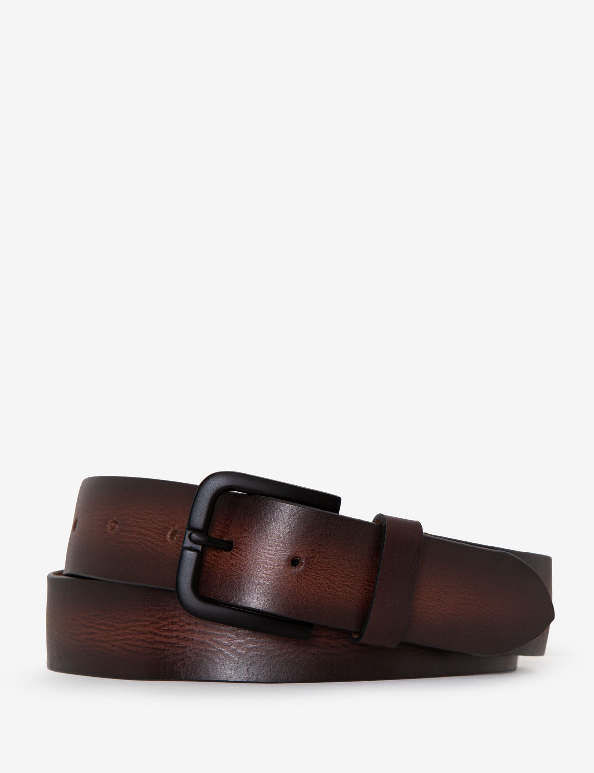 Men's 38mm Burnished Edge Leather Belt | Classic Dress Belt