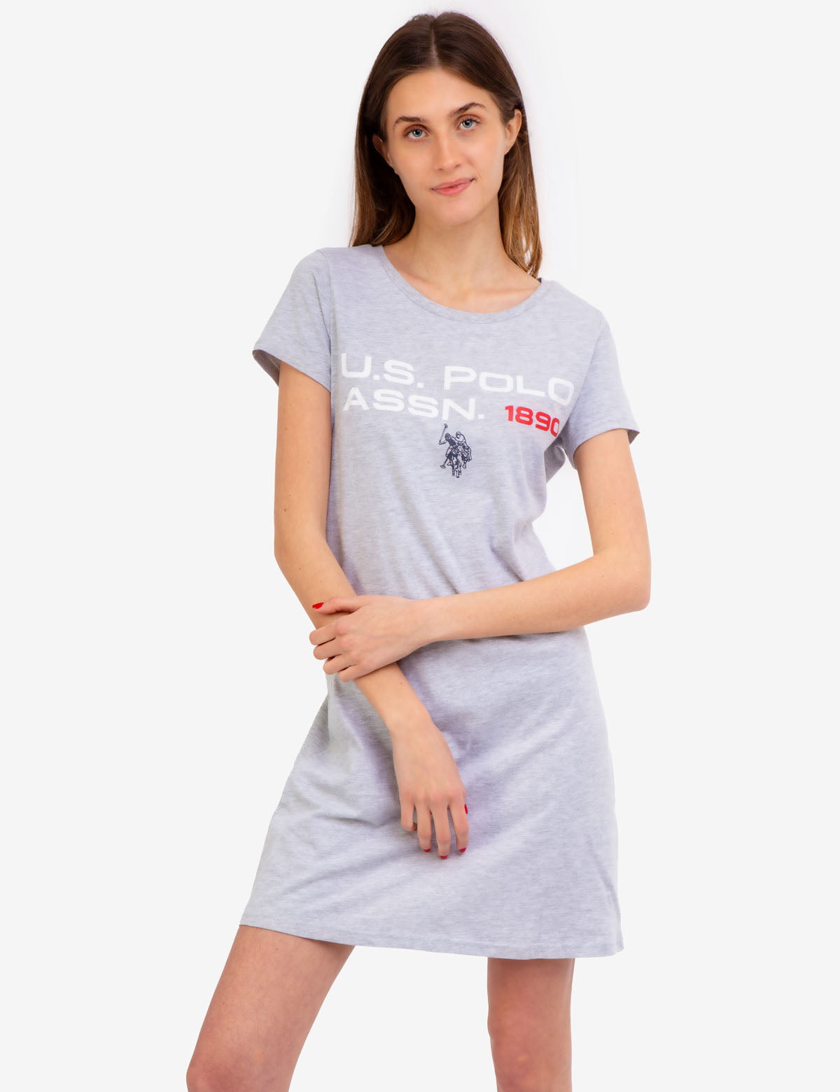 U.S. Polo Assn Graphic Crew Neck Dress | Short Sleeve Casual Wear