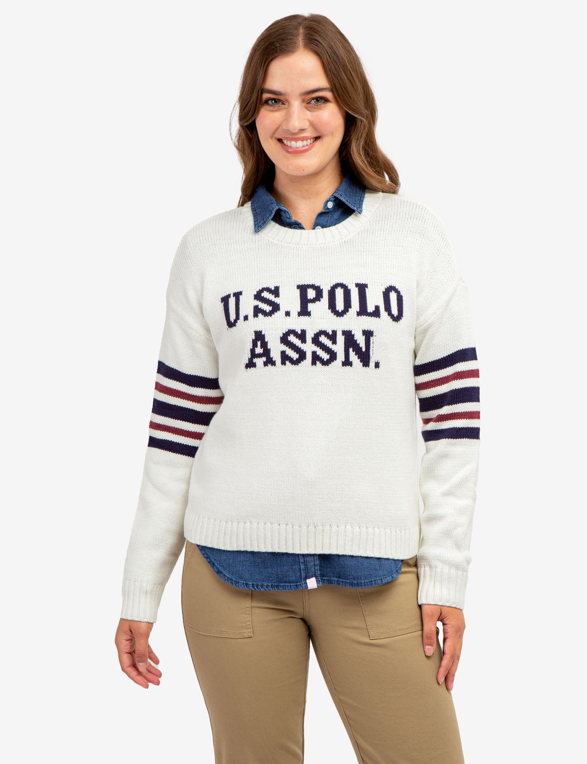 Classic Crew Neck Varsity Sweater | Retro Style Pullover
