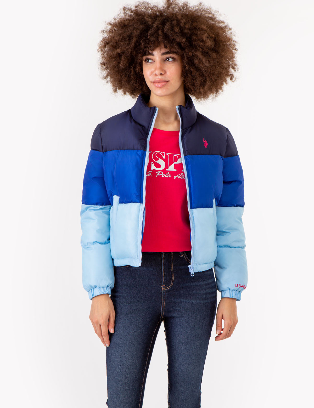 Colorblock Cropped Puffer Jacket | Stylish Winter Coat