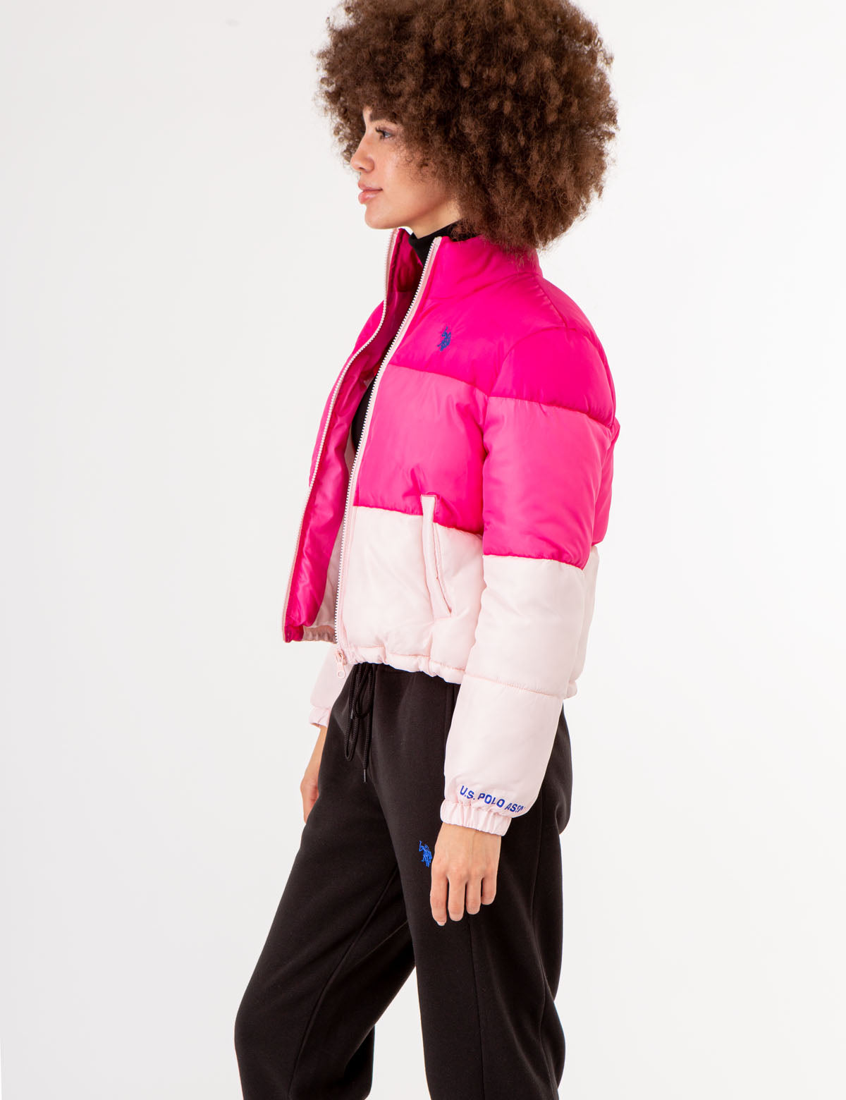 Colorblock Cropped Puffer Jacket | Stylish Winter Coat