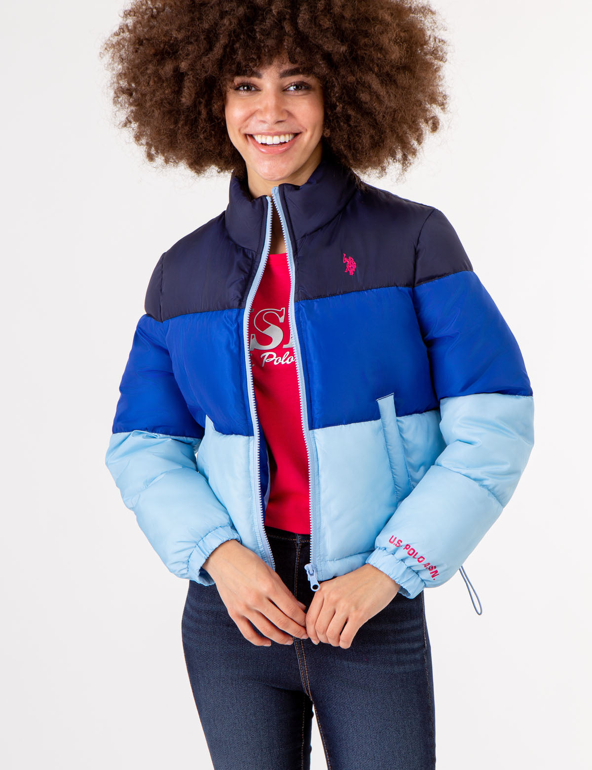 Colorblock Cropped Puffer Jacket | Stylish Winter Coat