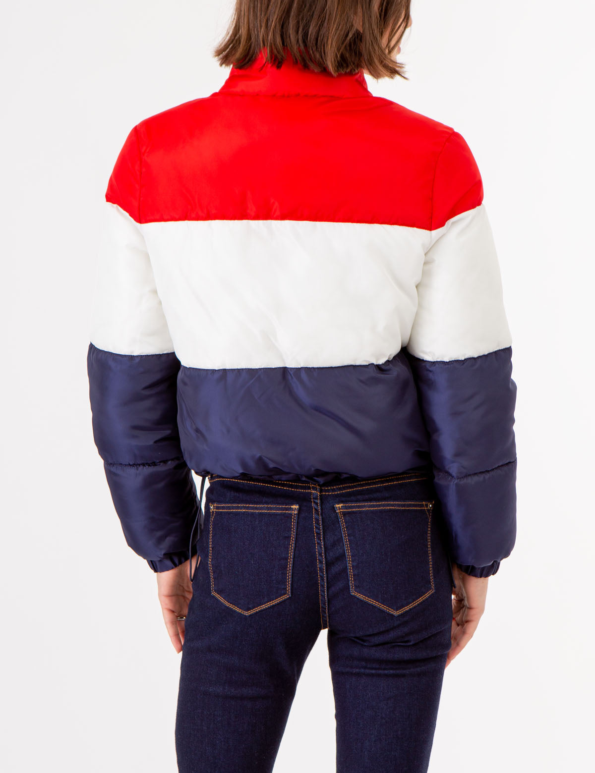 Colorblock Cropped Puffer Jacket | Stylish Winter Coat