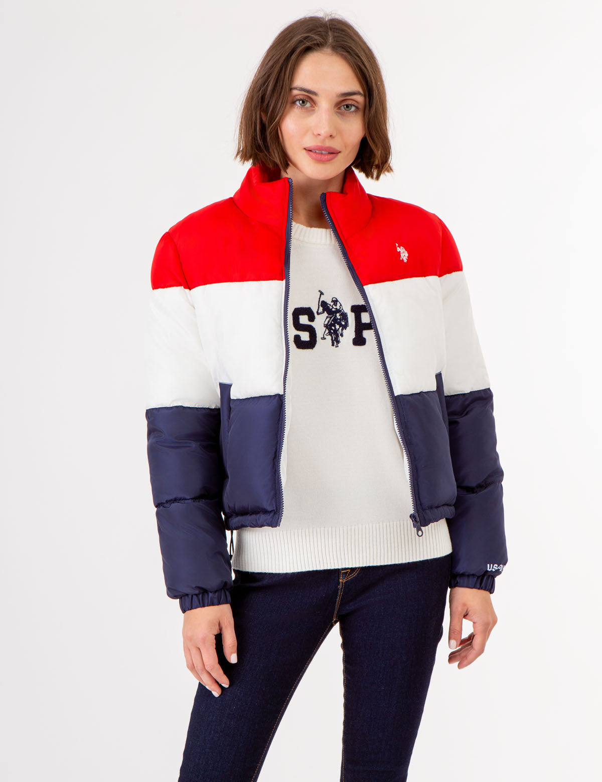 Colorblock Cropped Puffer Jacket | Stylish Winter Coat