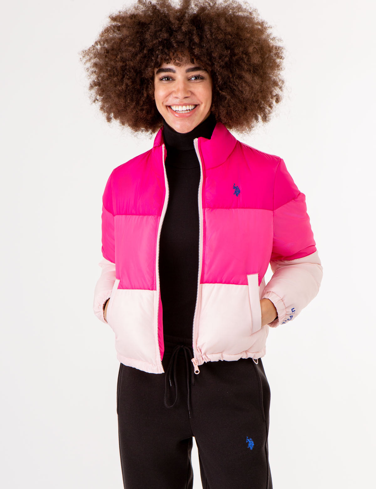Colorblock Cropped Puffer Jacket | Stylish Winter Coat