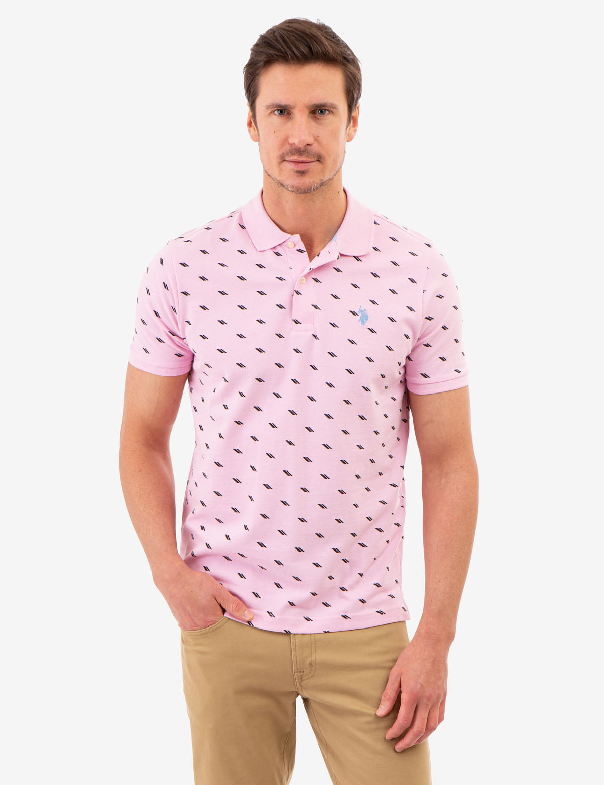 Dash Print Pique Polo Shirt for Men | Casual & Sporty Style