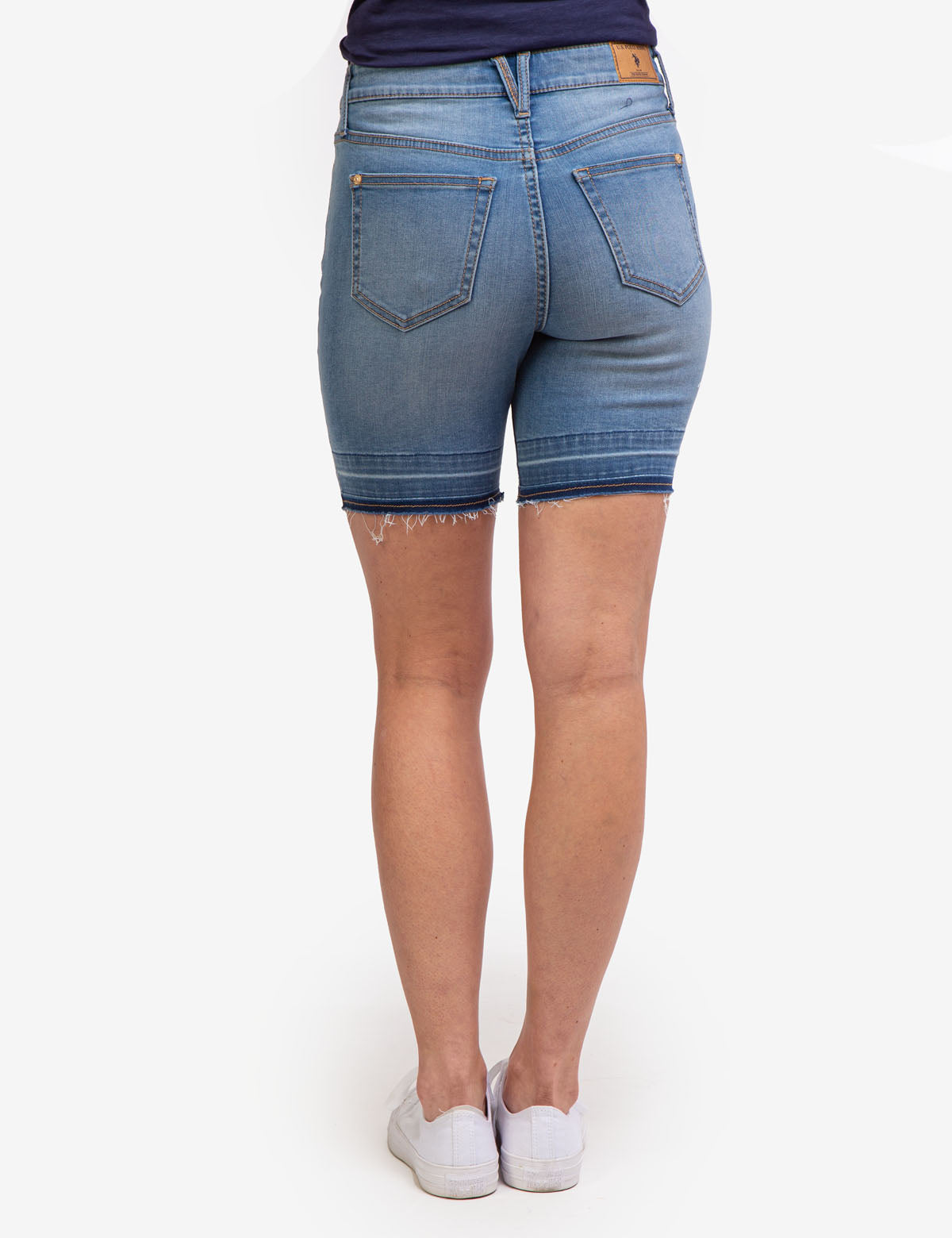 Distressed Bermuda Shorts with Frayed Hems & Pockets | Casual Style