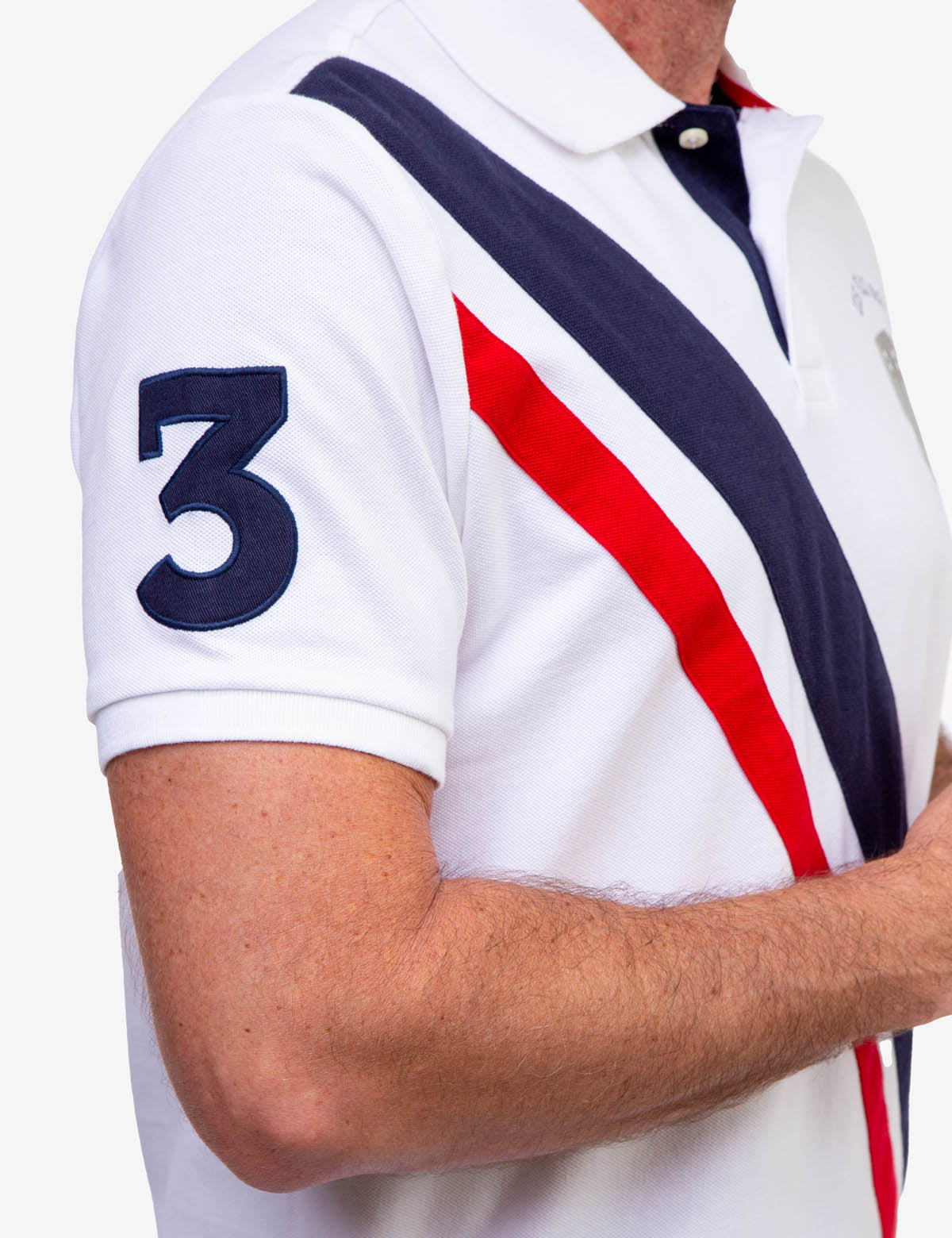 Diagonal Stripe Polo Shirt with Collar & Rib Cuffs | U.S. Polo Assn.