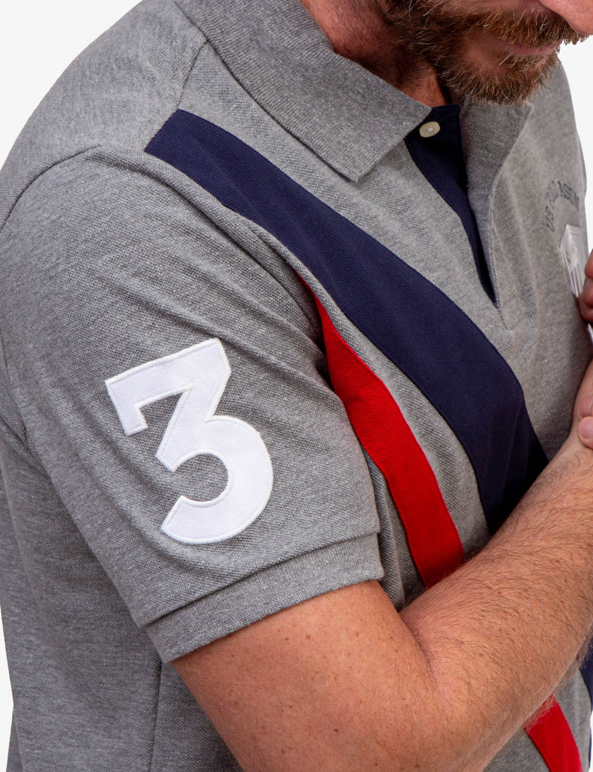 Diagonal Stripe Polo Shirt with Collar & Rib Cuffs | U.S. Polo Assn.