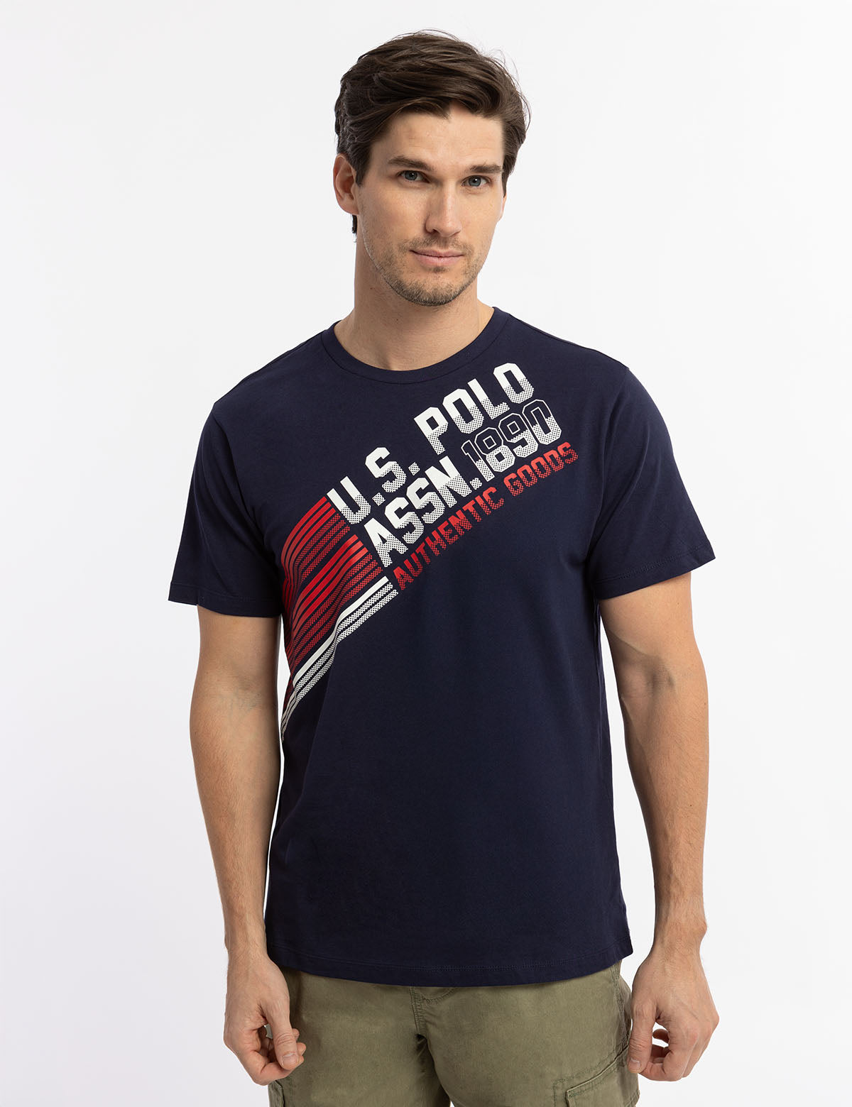 Diagonal Stripe Graphic T-Shirt | Jersey Cotton Tee