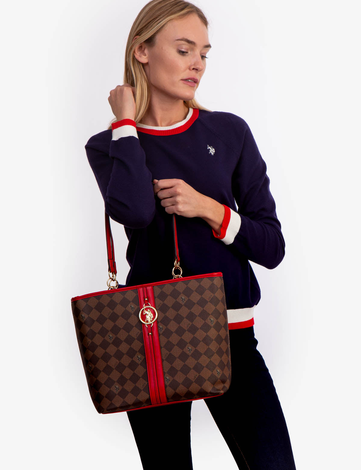 Diamond Medallion Tote Bag | 11in Wide with Adjustable Straps