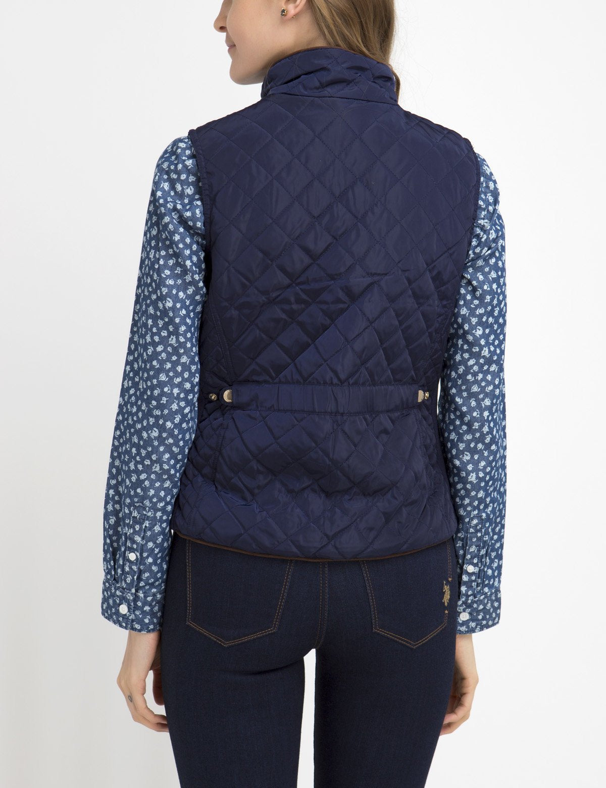 Diamond Quilted Knit Vest with Zip & Side Pockets | Sleeveless