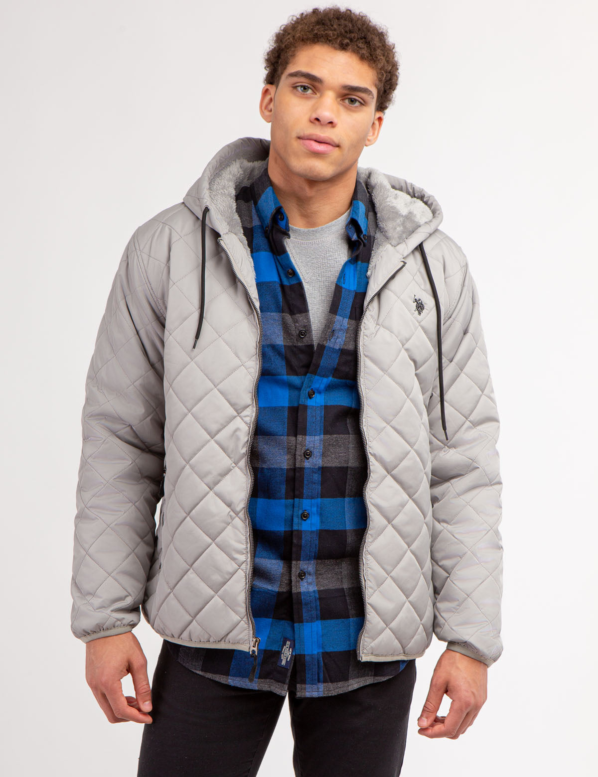 Quilted Fleece Jacket with Diamond Stitching | Warm & Stylish