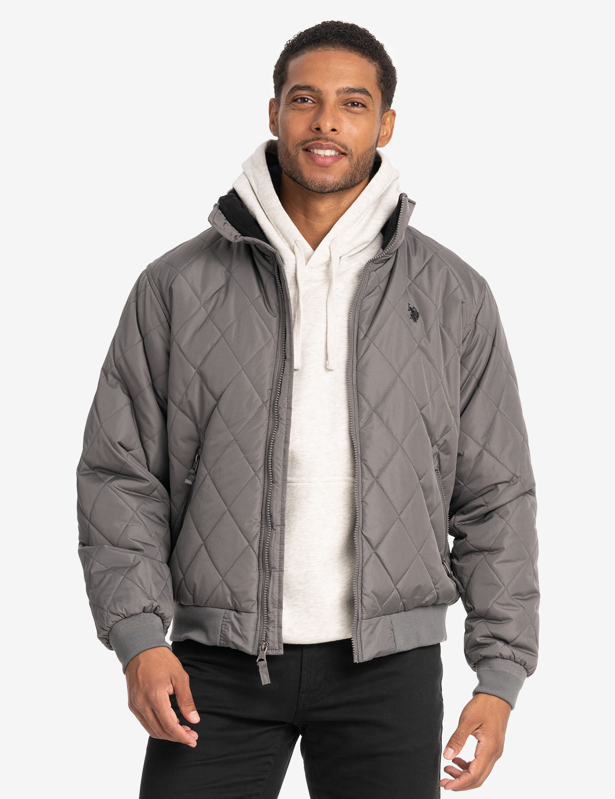 Quilted Fleece Jacket with Diamond Stitching | Warm & Stylish