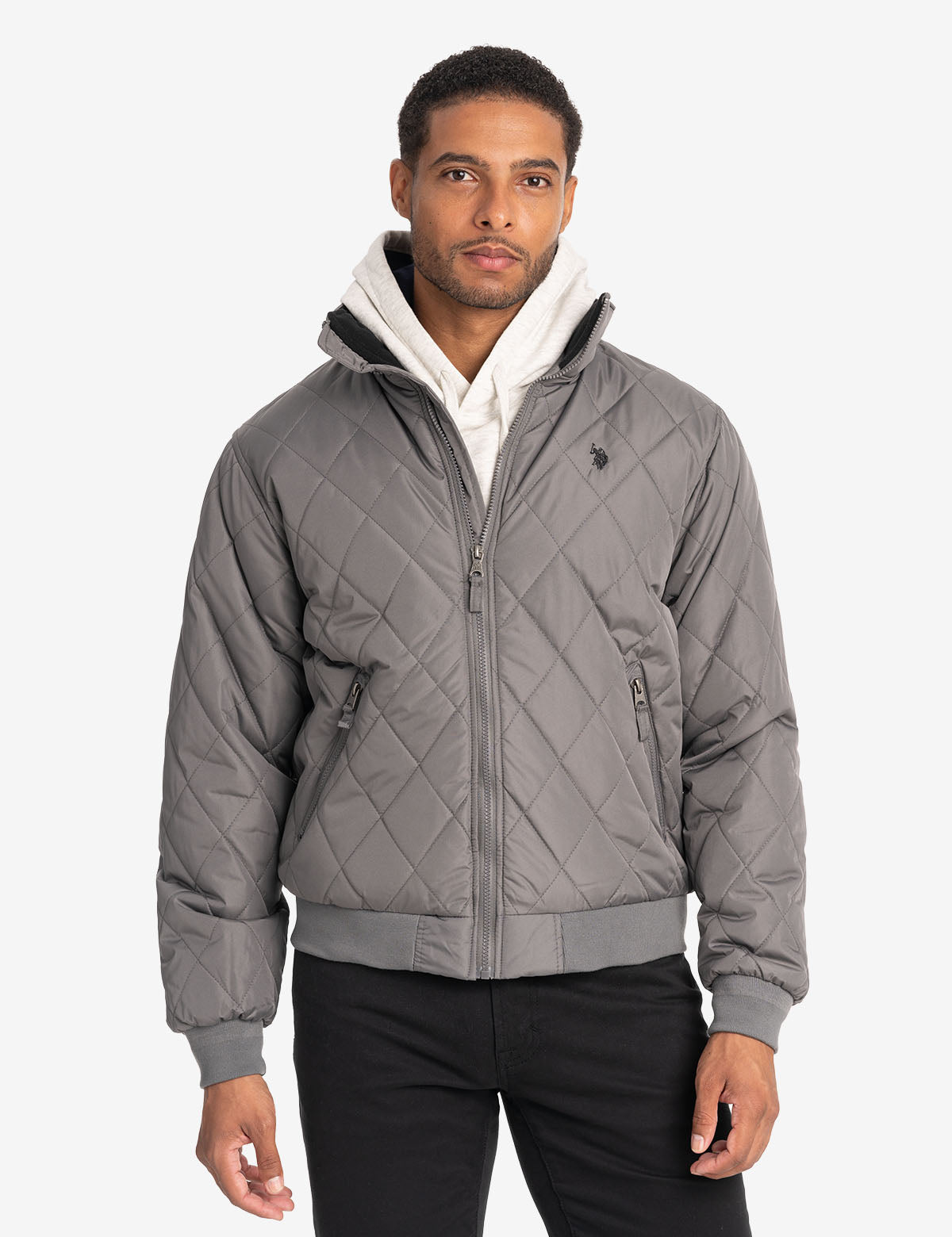 Quilted Fleece Jacket with Diamond Stitching | Warm & Stylish
