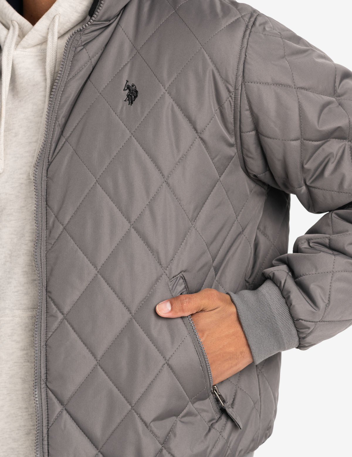 Quilted Fleece Jacket with Diamond Stitching | Warm & Stylish