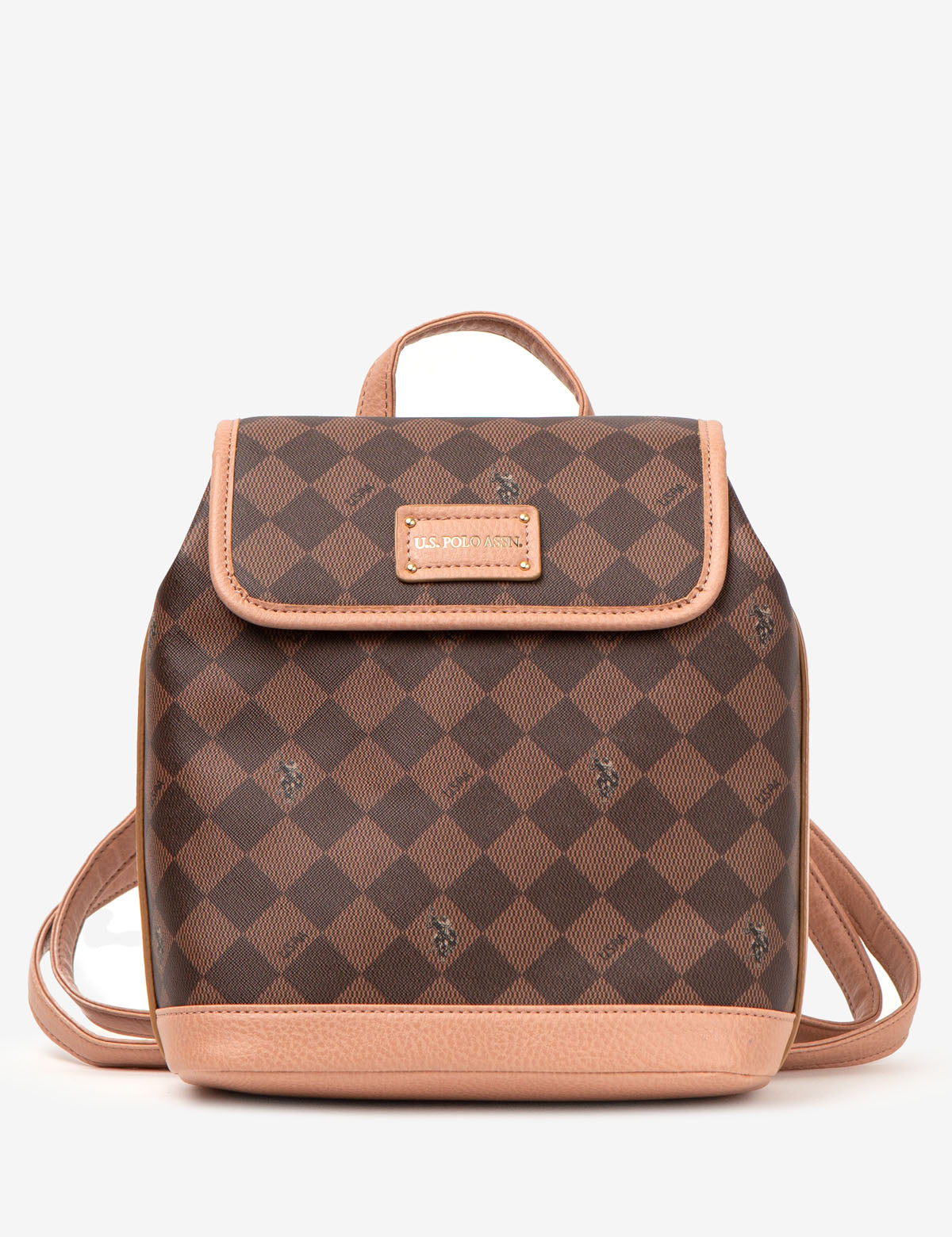 PU Diamond Pattern Backpack with USPA Logo | DIAMOND SIGNATURE