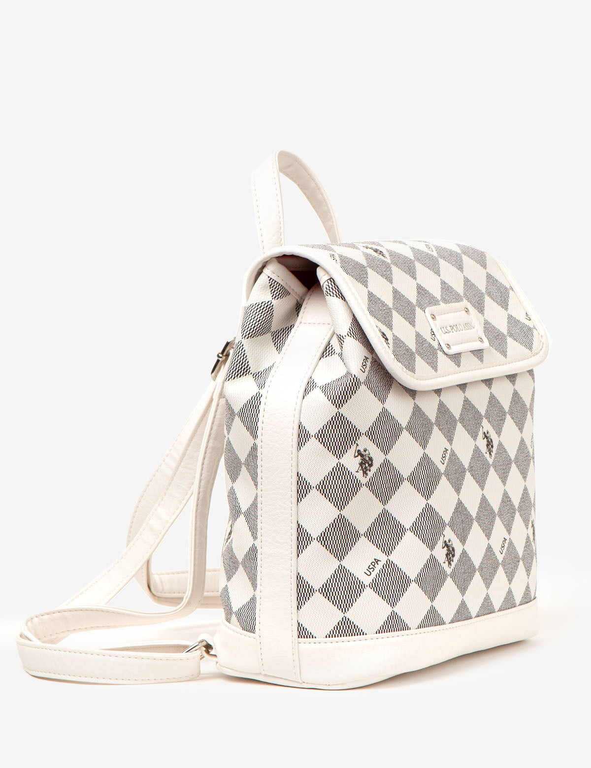 PU Diamond Pattern Backpack with USPA Logo | DIAMOND SIGNATURE
