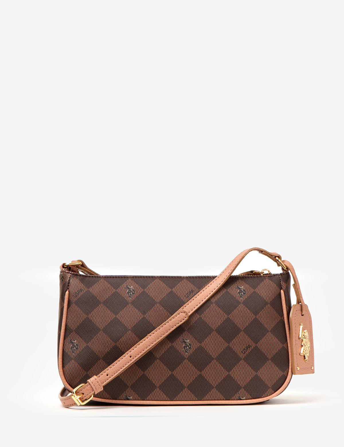 Crossbody Baguette Bag with Diamond Signature | Stylish & Compact