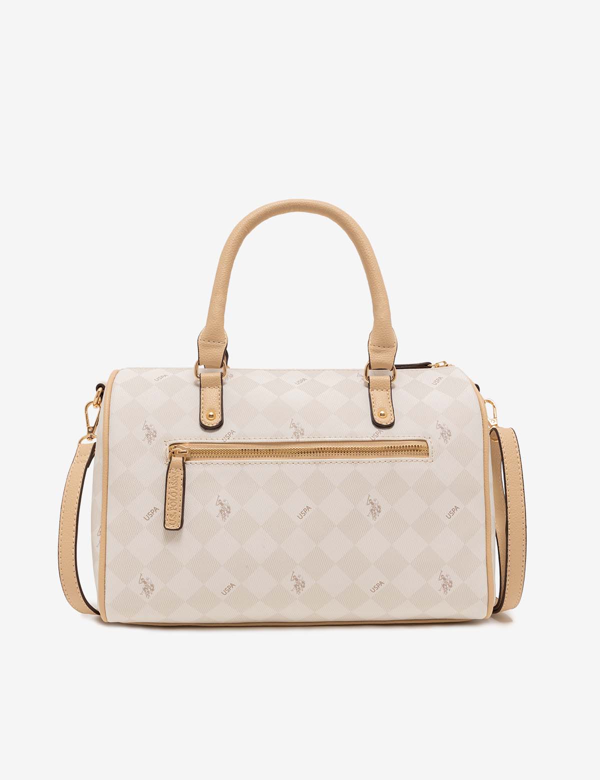 PU Leather Satchel Bag with Crossbody Strap | Diamond Signature Swifty