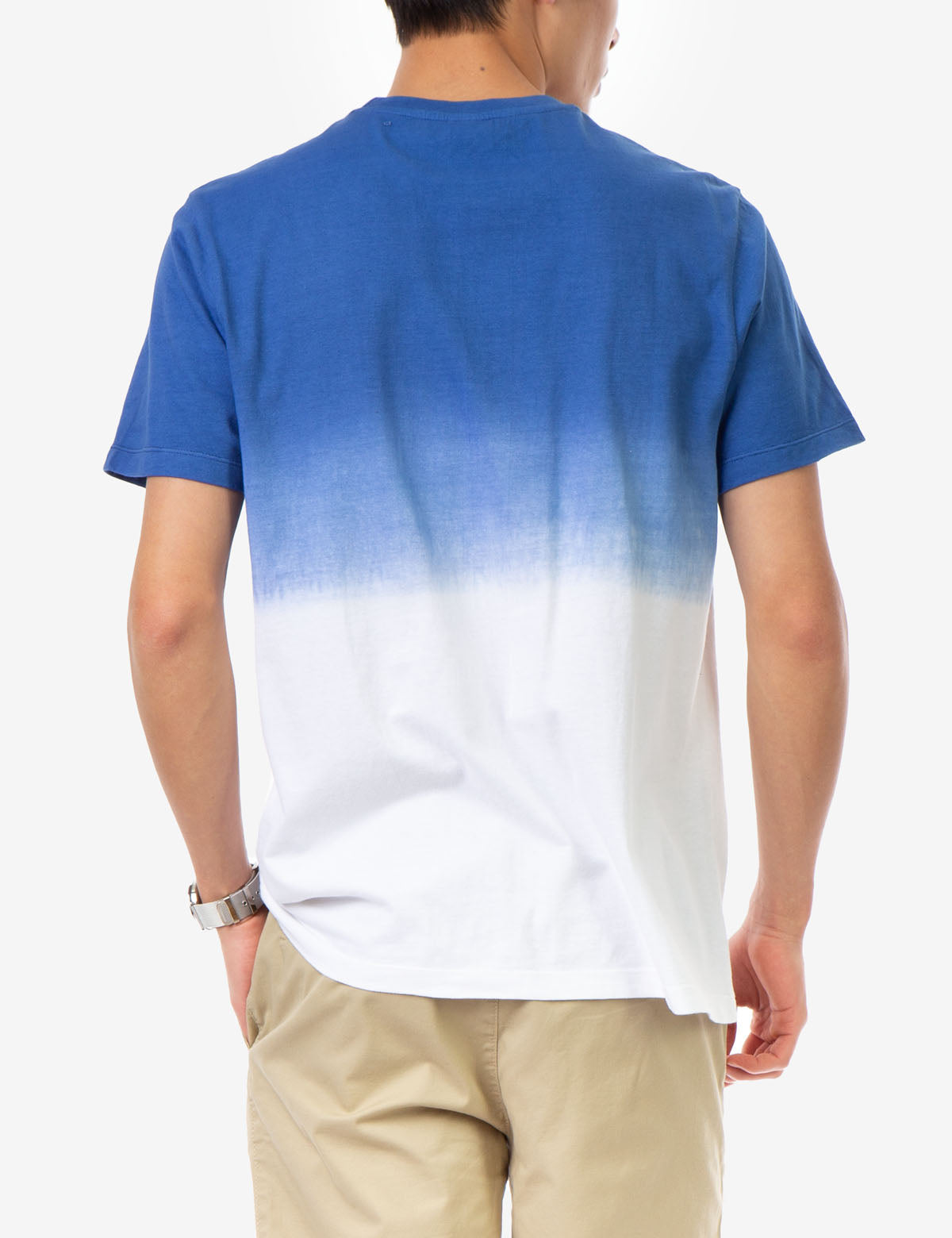 Dip Dye Crew Neck T-Shirt with Embroidered Logo | Classic Fit