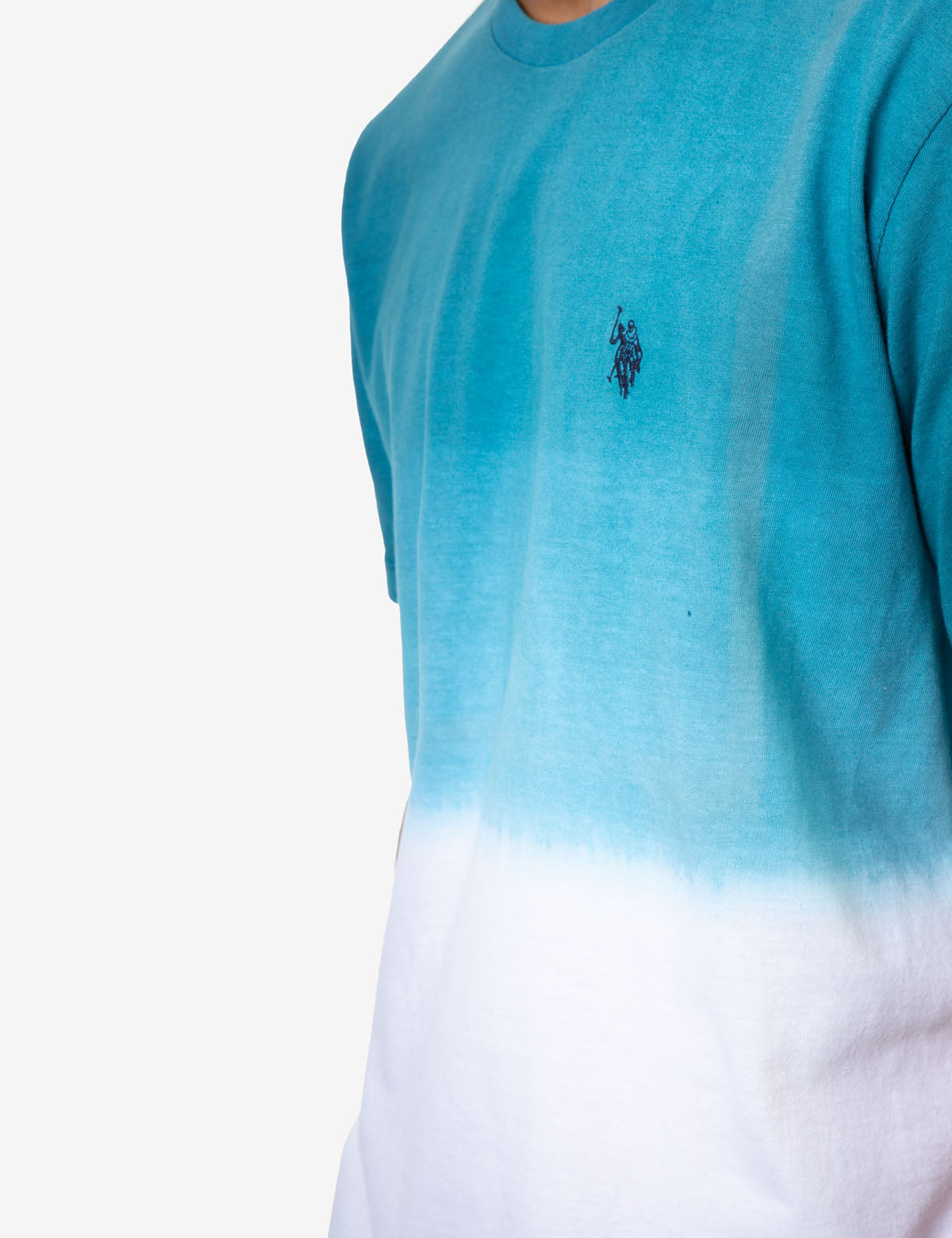 Dip Dye Crew Neck T-Shirt with Embroidered Logo | Classic Fit