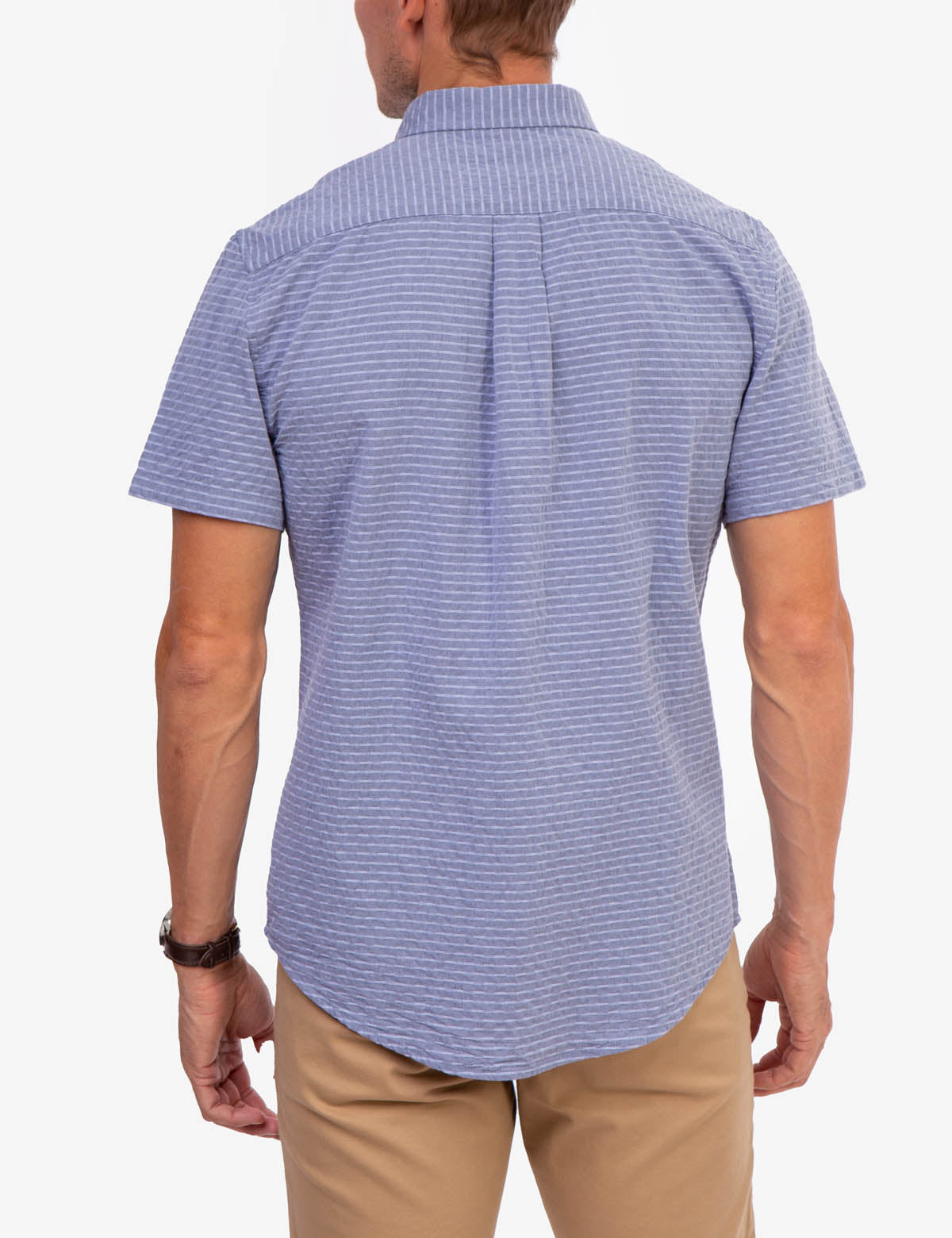 Men's Horizontal Stripe Dobby Shirt | Dobby