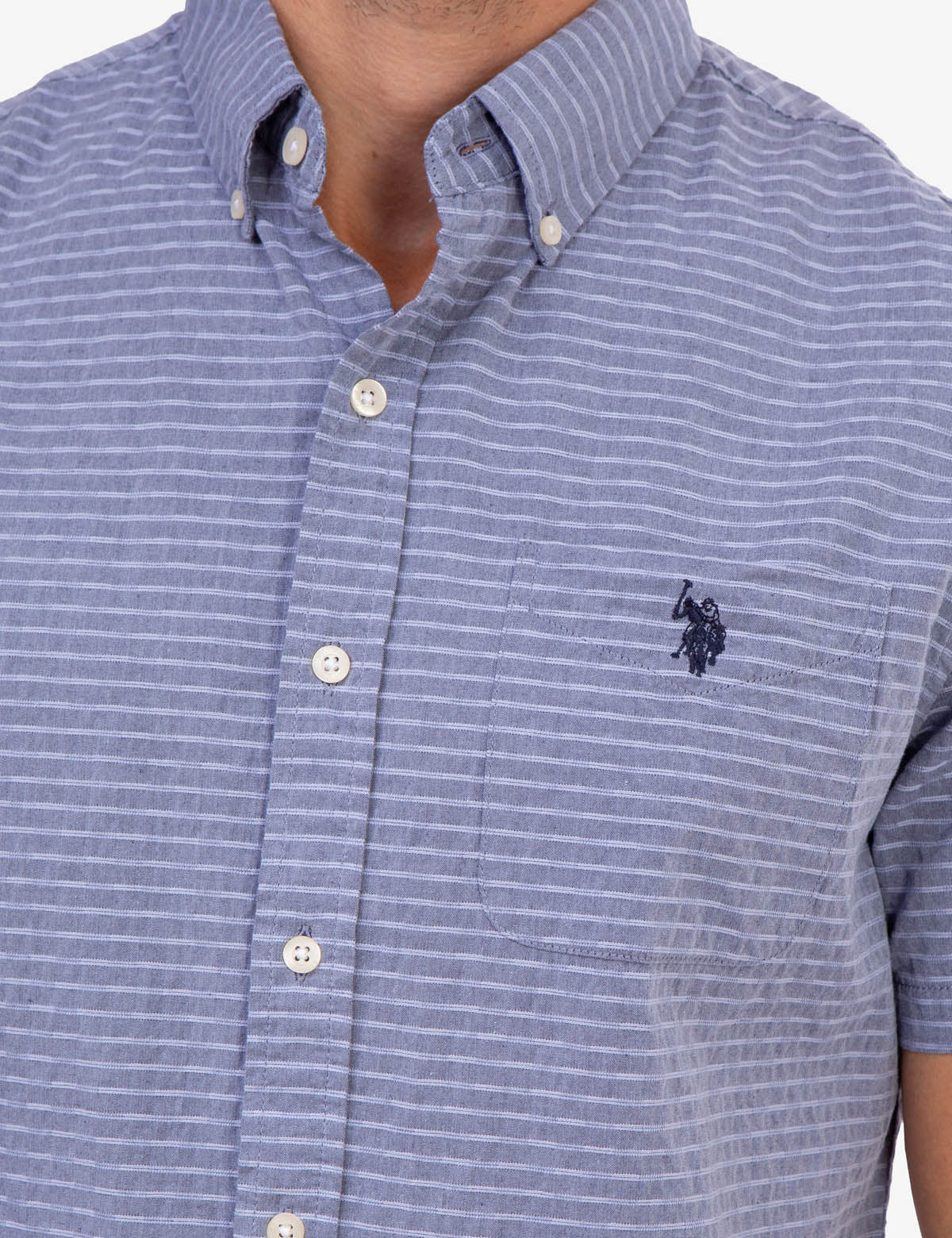 Men's Horizontal Stripe Dobby Shirt | Dobby