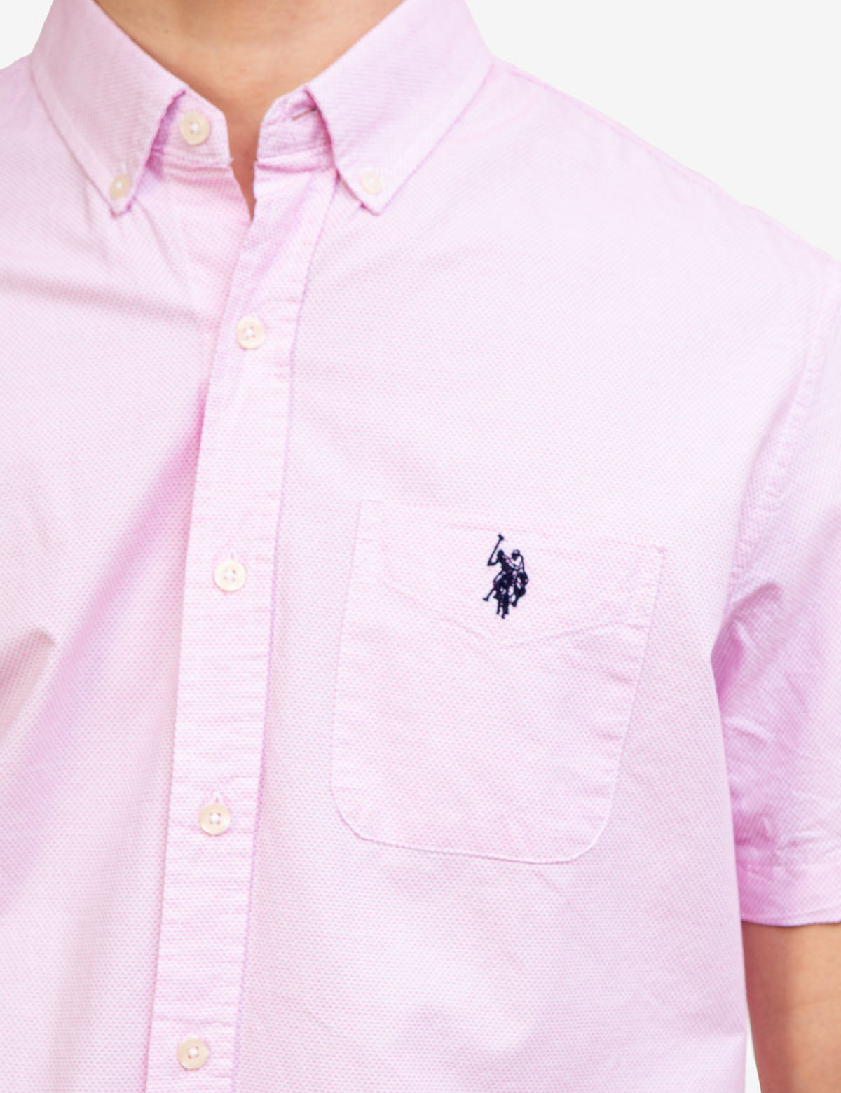 Men's Dobby Pattern Short Sleeve Shirt | U.S. Polo Assn.