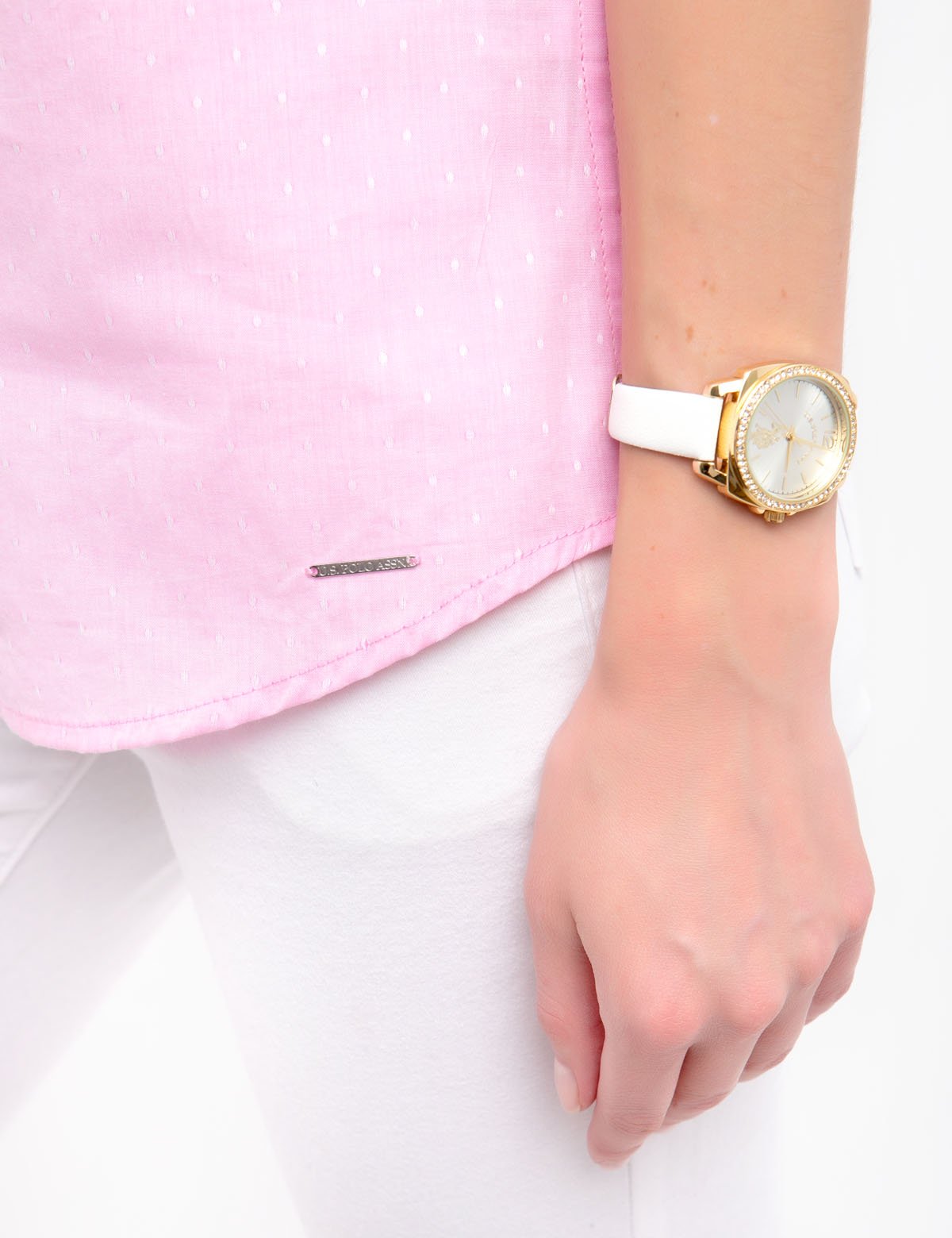 Dot Button Front Shirt with Rolled Sleeves & Pocket | Casual Wear