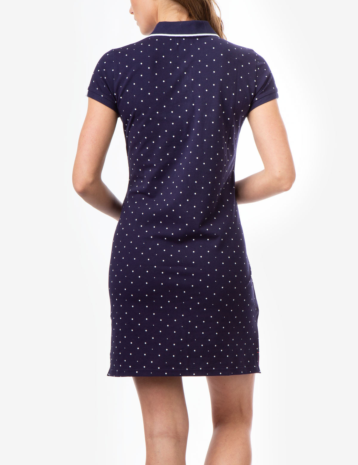 Polka Dot Polo Dress with Embroidered Logo | Cotton & Spandex