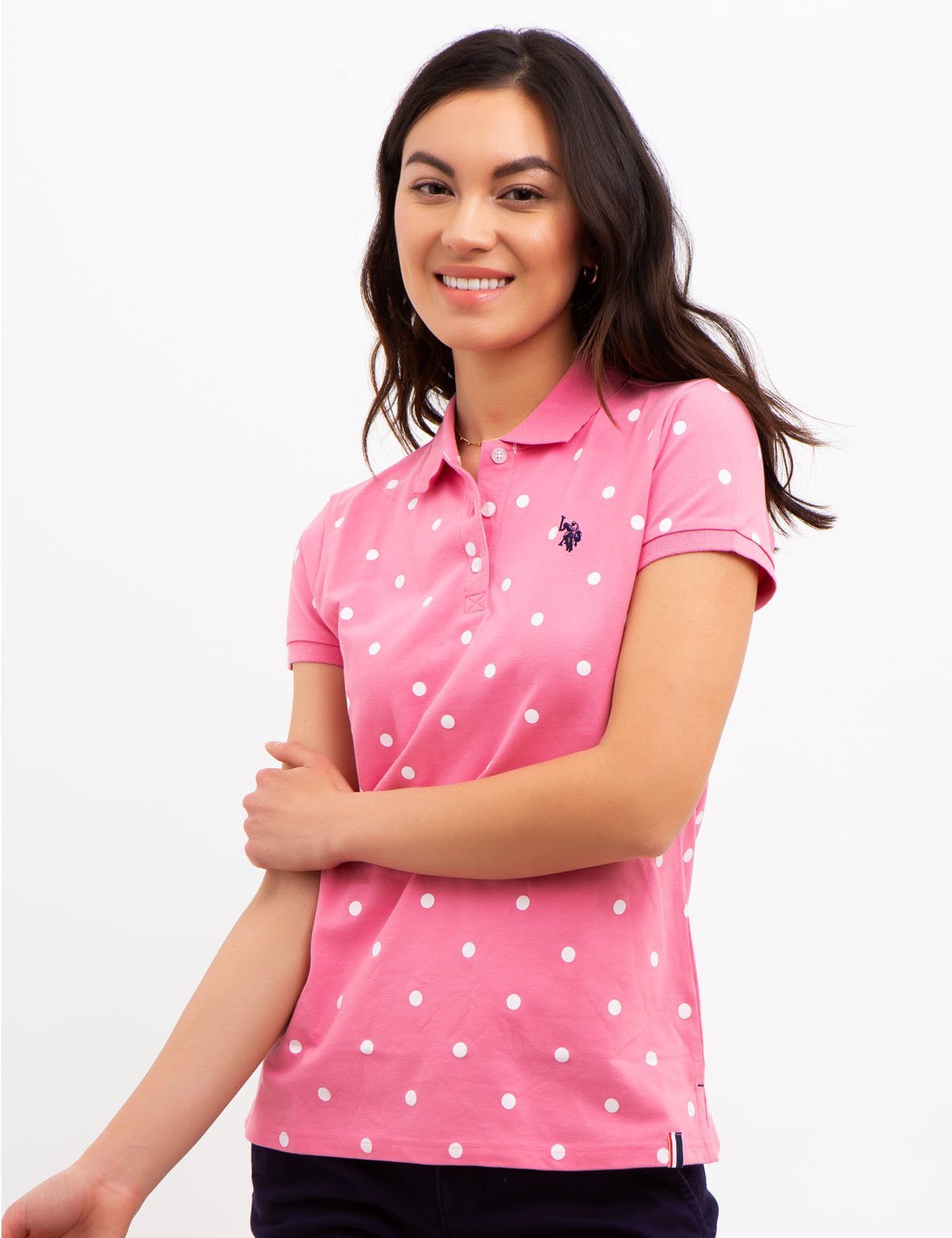 Dot Print Polo Shirt for Men | 95% Cotton & Stretch Fit