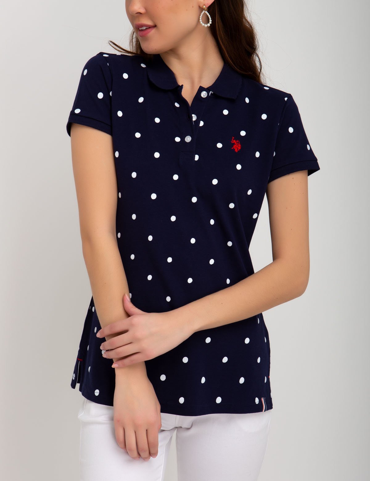 Dot Print Polo Shirt for Men | 95% Cotton & Stretch Fit