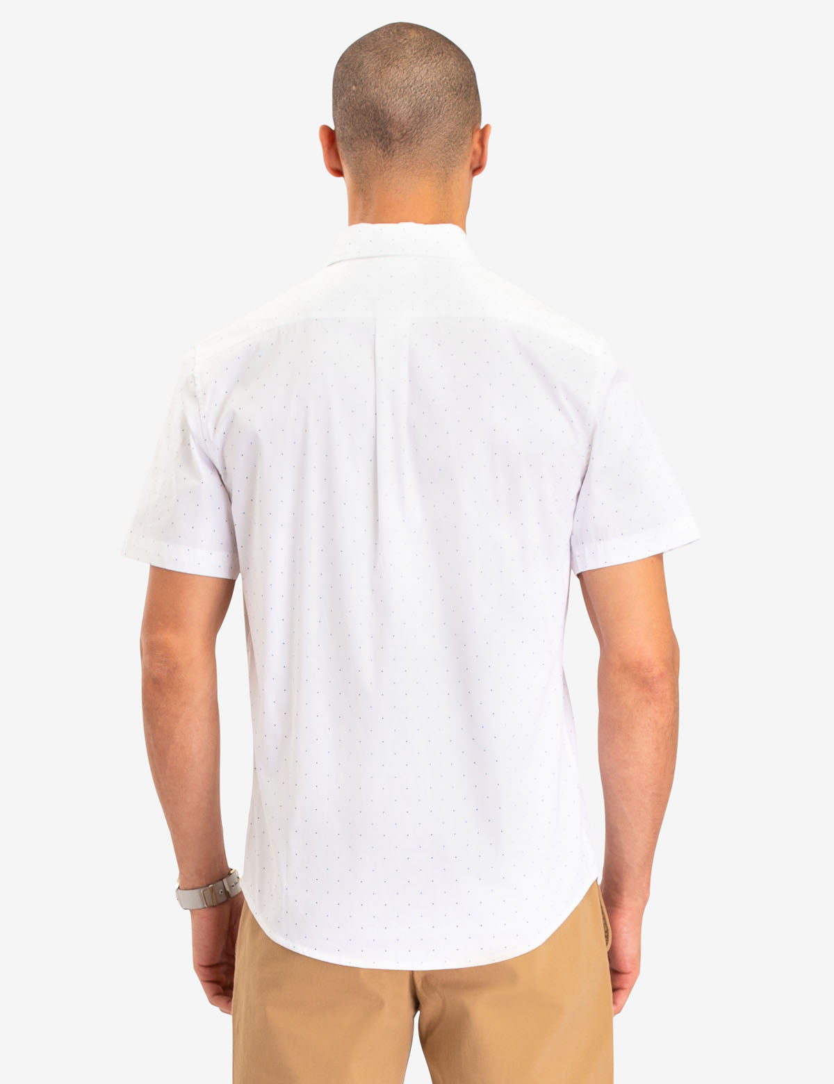 Dot Print Cotton Short Sleeve Shirt with Front Pocket | Casual Wear