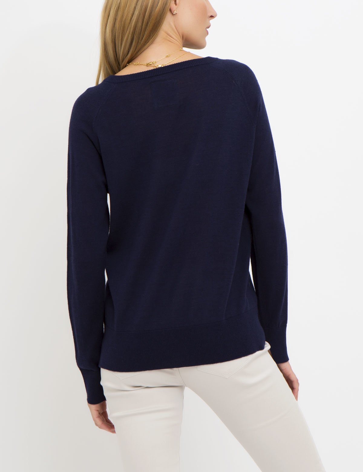Dot Print Sweater | V-Neck Knit with Allover Dots | 100% Acrylic