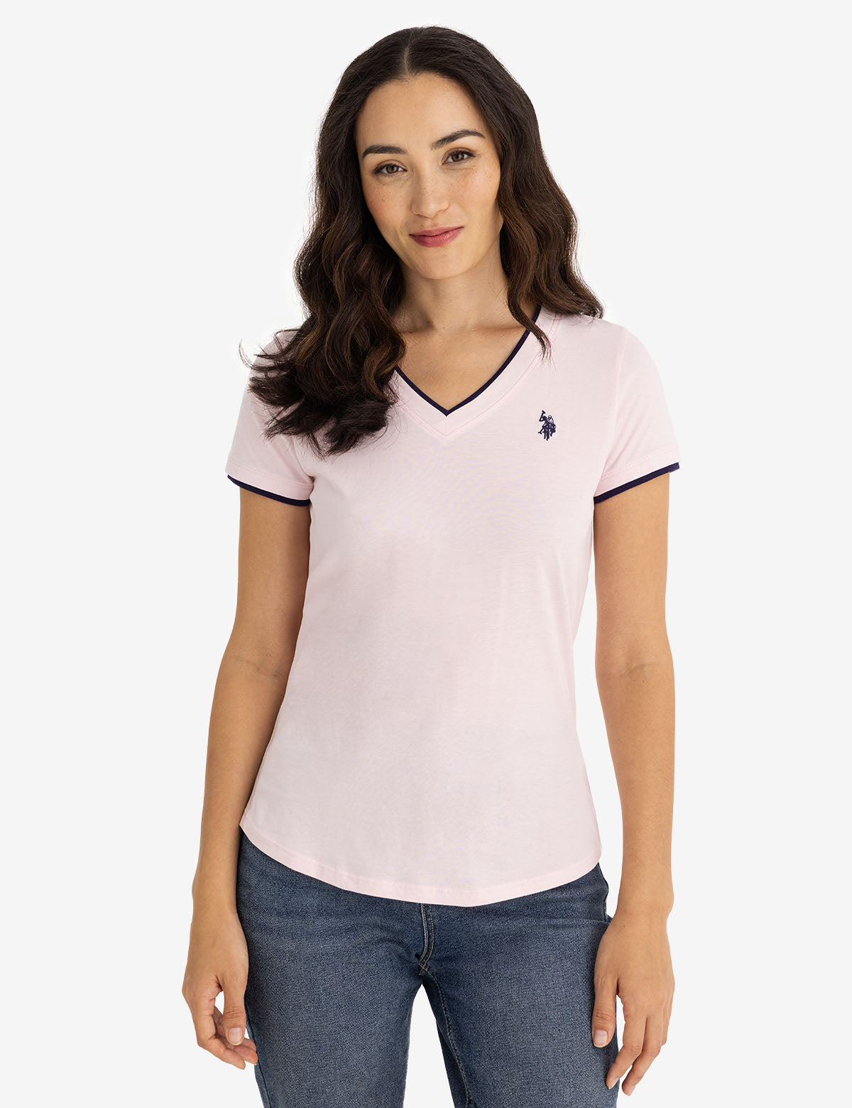 Double Band V-Neck T-Shirt | Slim Fit Casual Tee