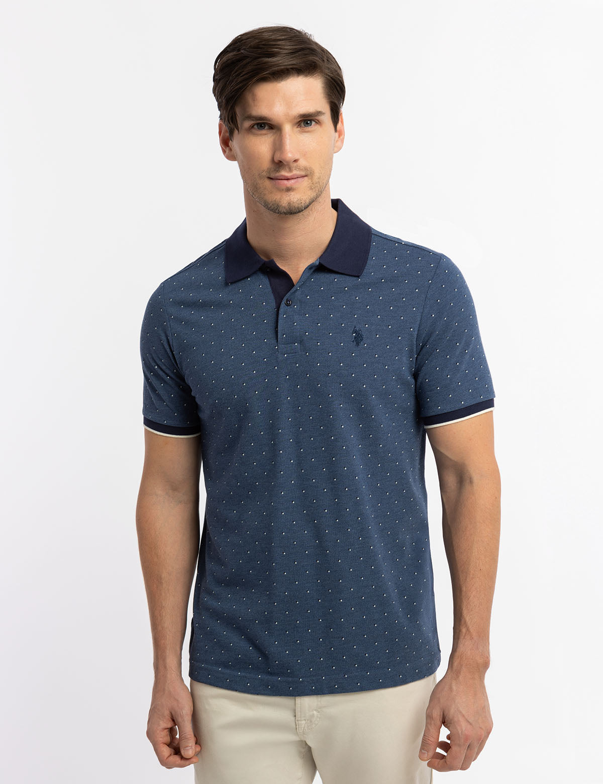 Double Square Dot Pique Polo Shirt for Men | Casual & Stylish