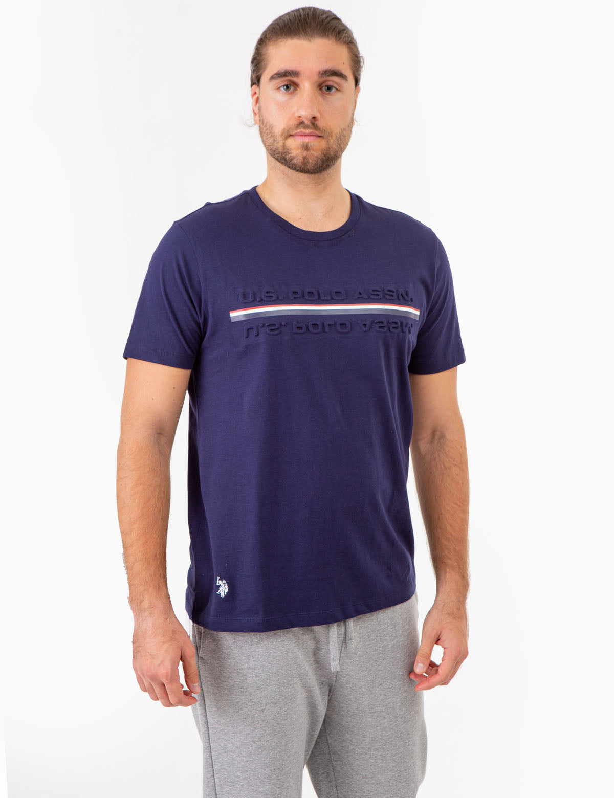 Embossed Stripe Jersey T-Shirt | Signature Cotton Tee