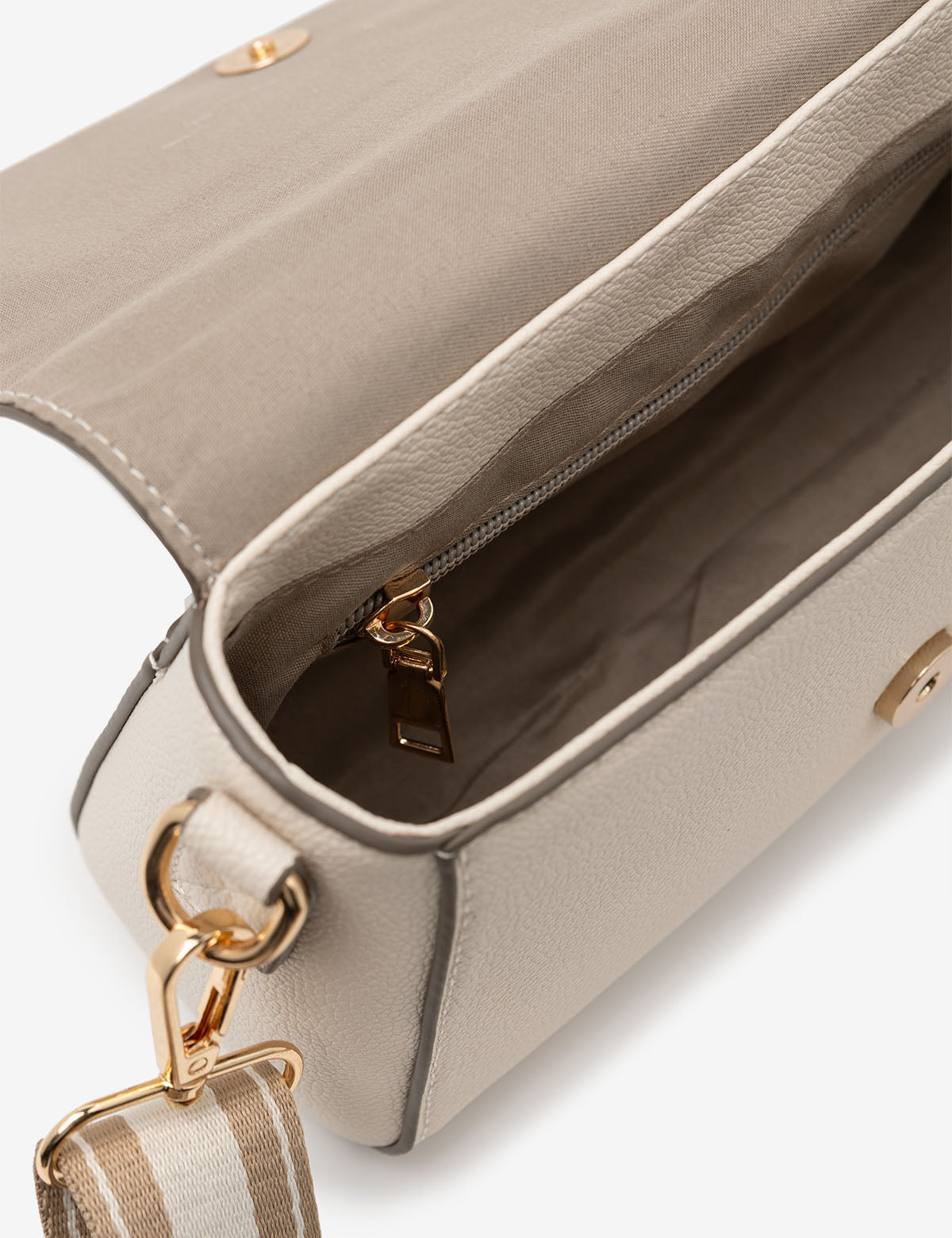 Luxury Enamel Crossbody Bag with Metal Logo & Adjustable Strap