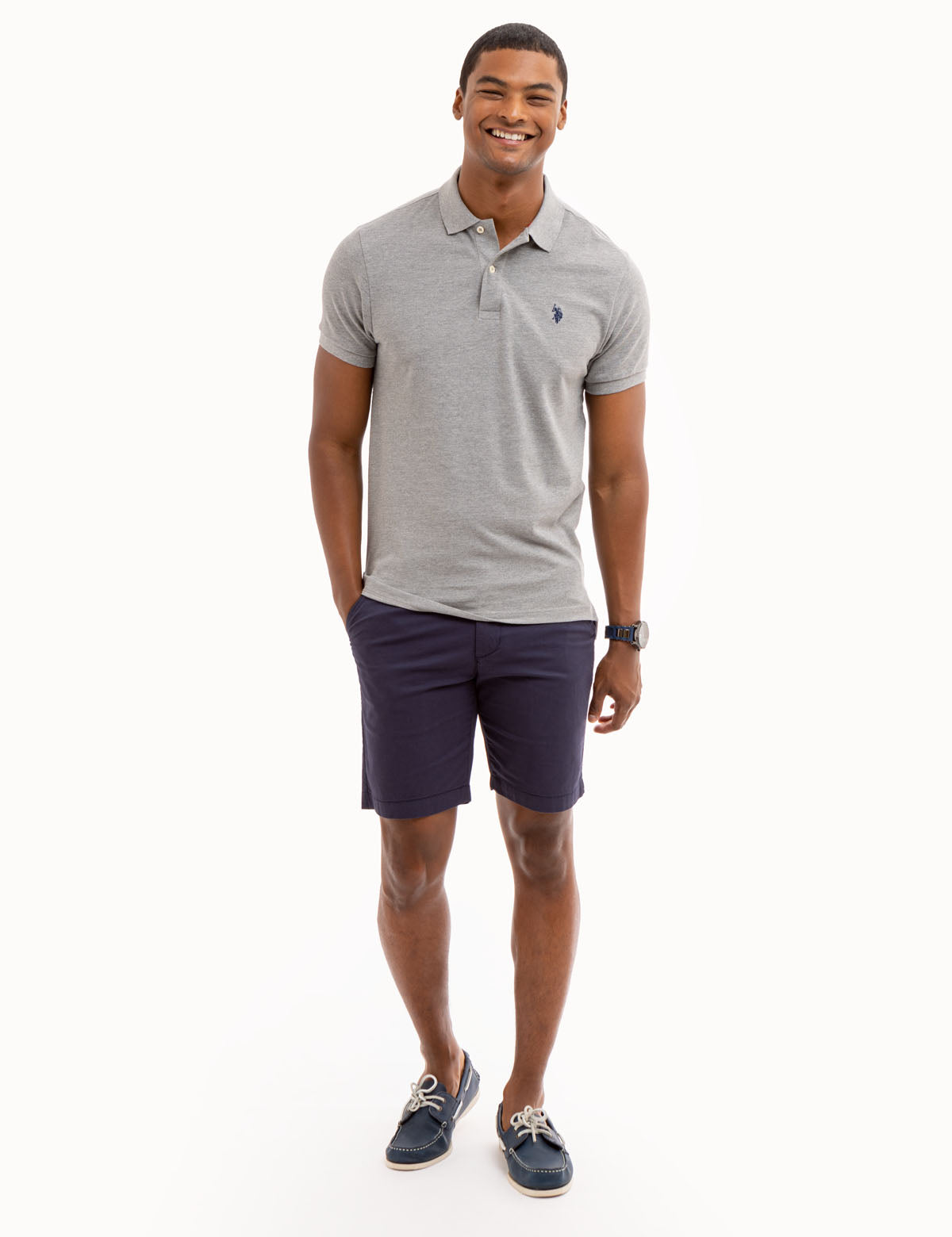 Slim Fit Cotton Polo Shirt with Classic Collar & Embroidered Logo