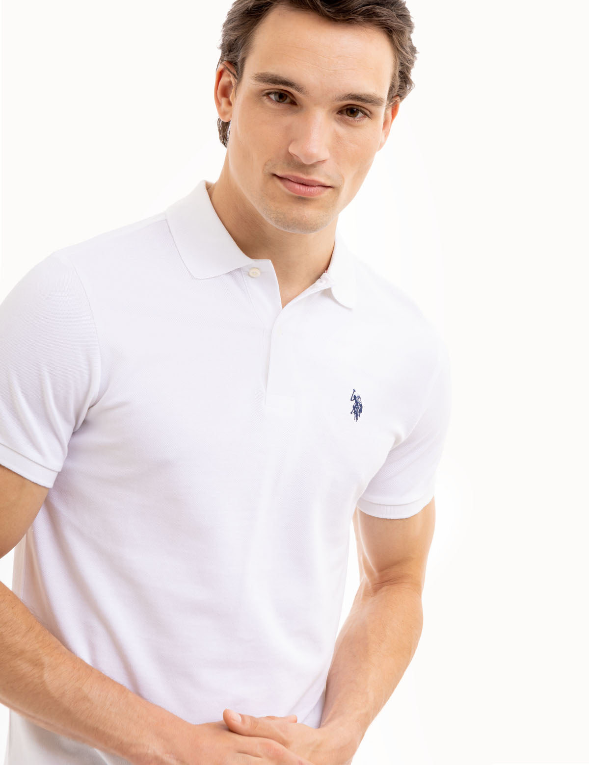 Slim Fit Cotton Polo Shirt with Classic Collar & Embroidered Logo