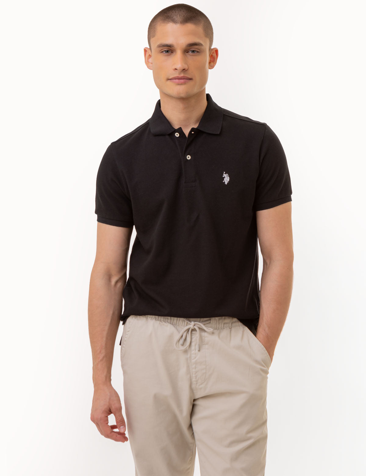 Slim Fit Cotton Polo Shirt with Classic Collar & Embroidered Logo